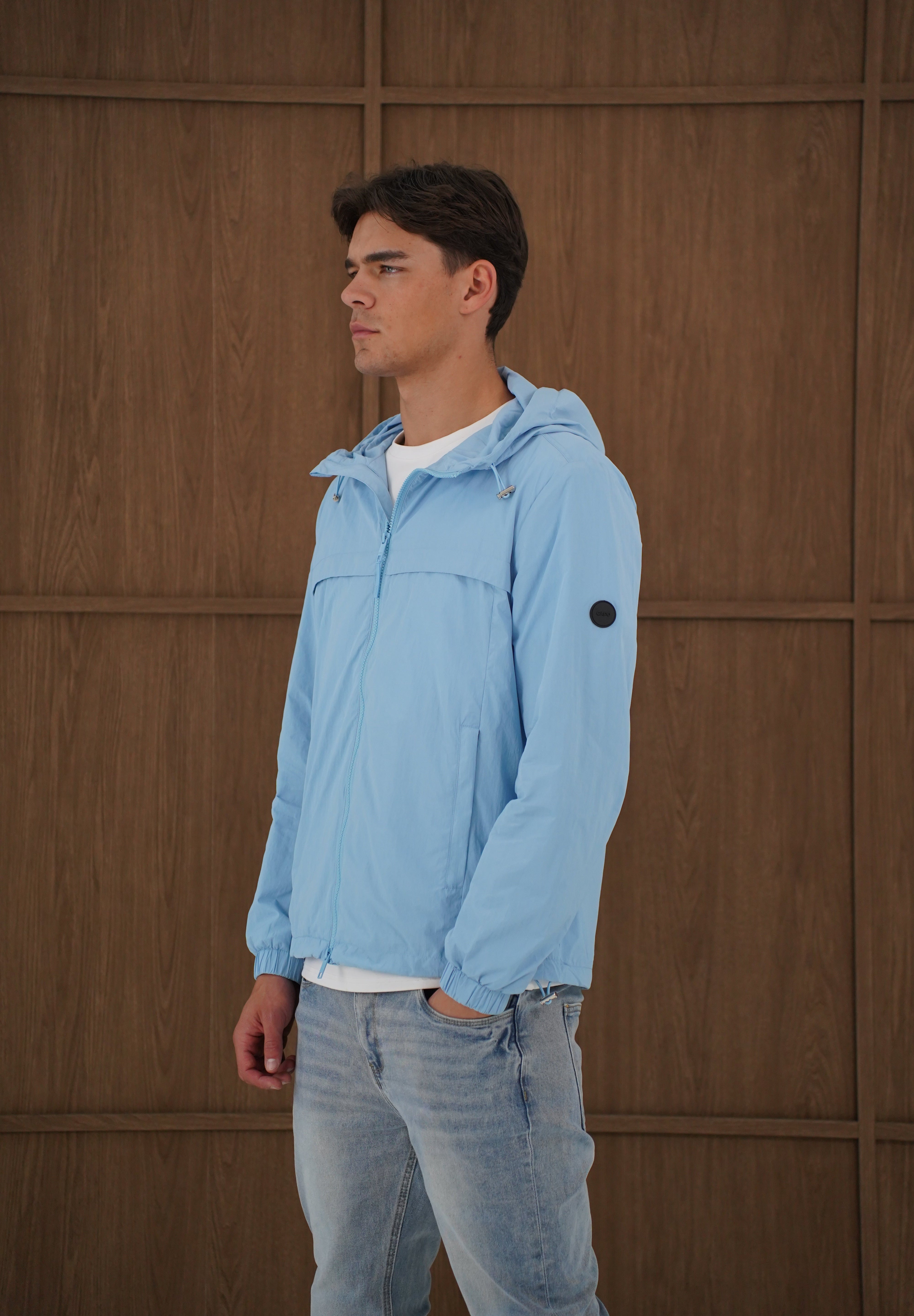 Capo Crinkle Lightweight Jacket - Sky Blue