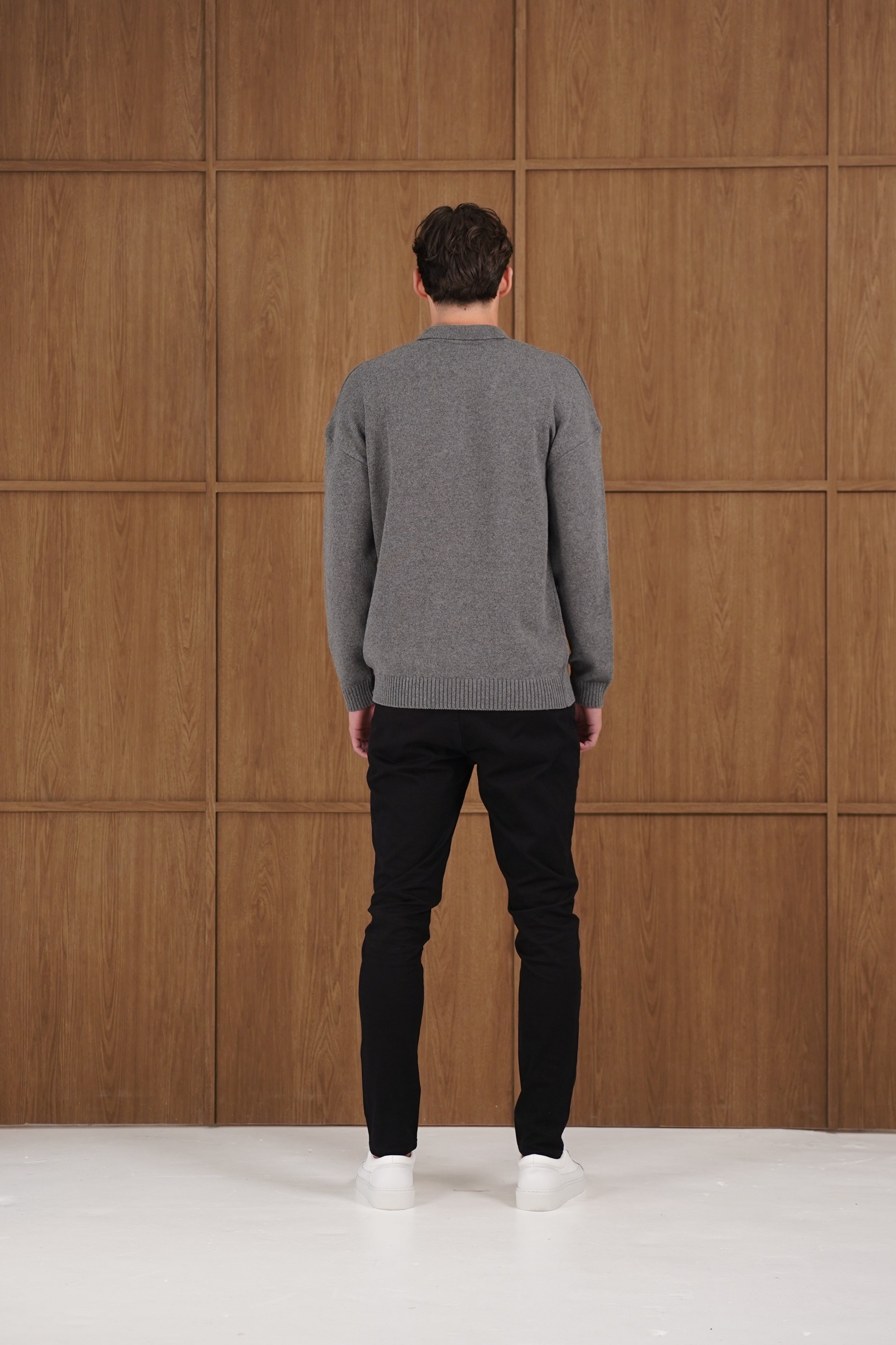 Capo Button LS Polo Shirt - Charcoal