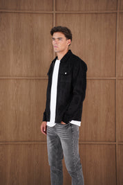 Capo Faux Suede Jacket - Black