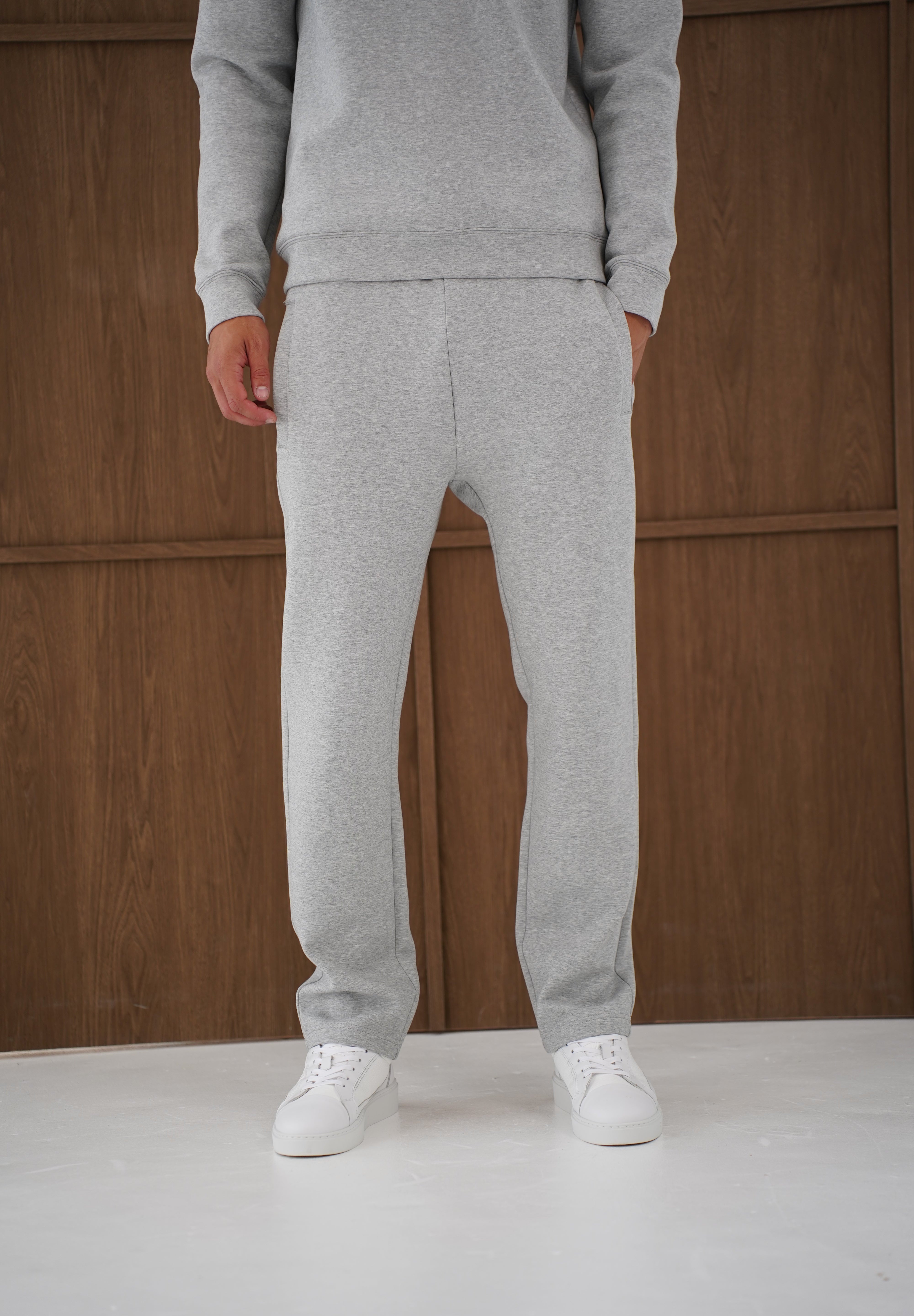 Capo Toby Straight Hem Jogger - Grey Marl