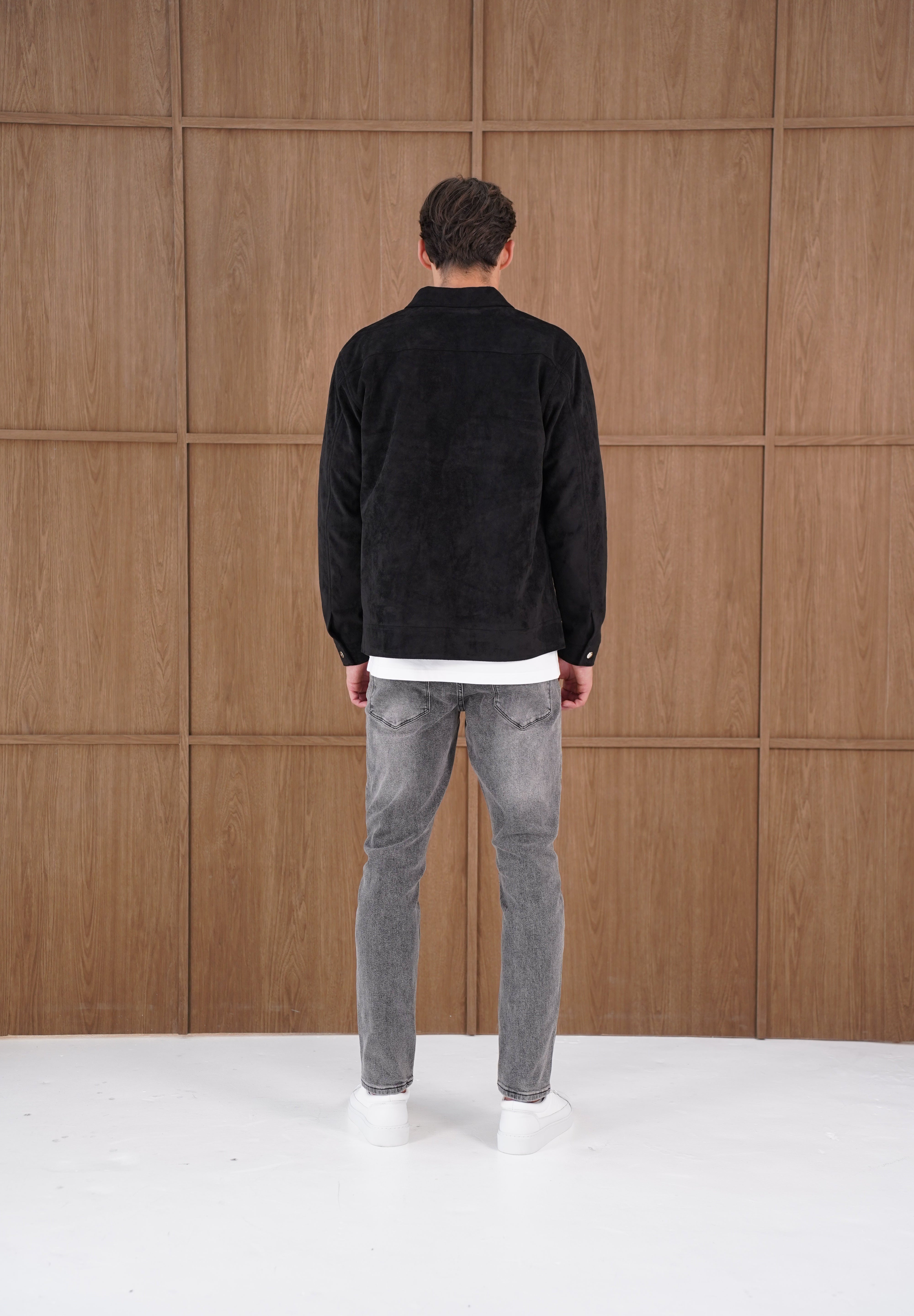 Capo Faux Suede Jacket - Black