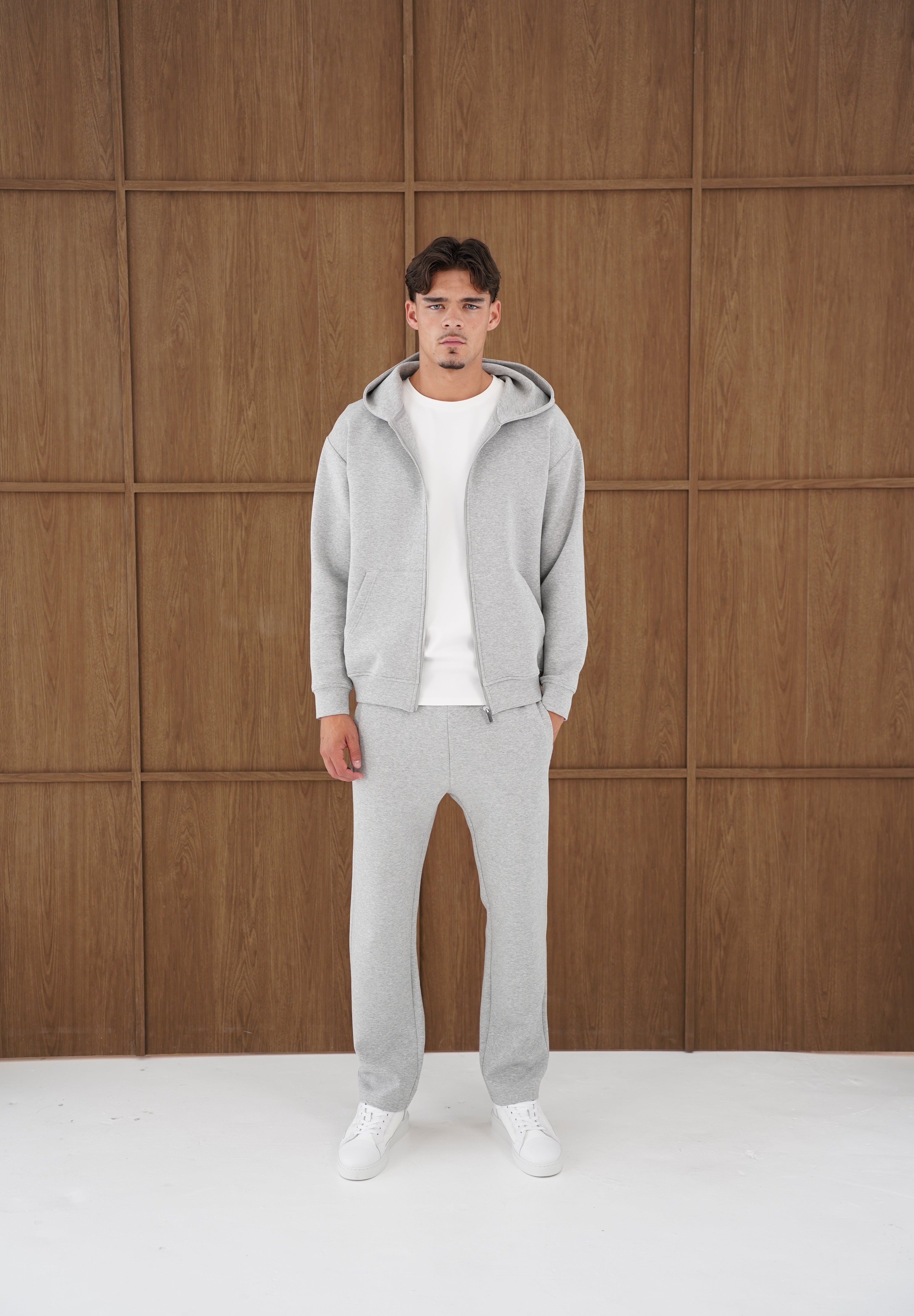 Capo Toby Straight Hem Jogger - Grey Marl