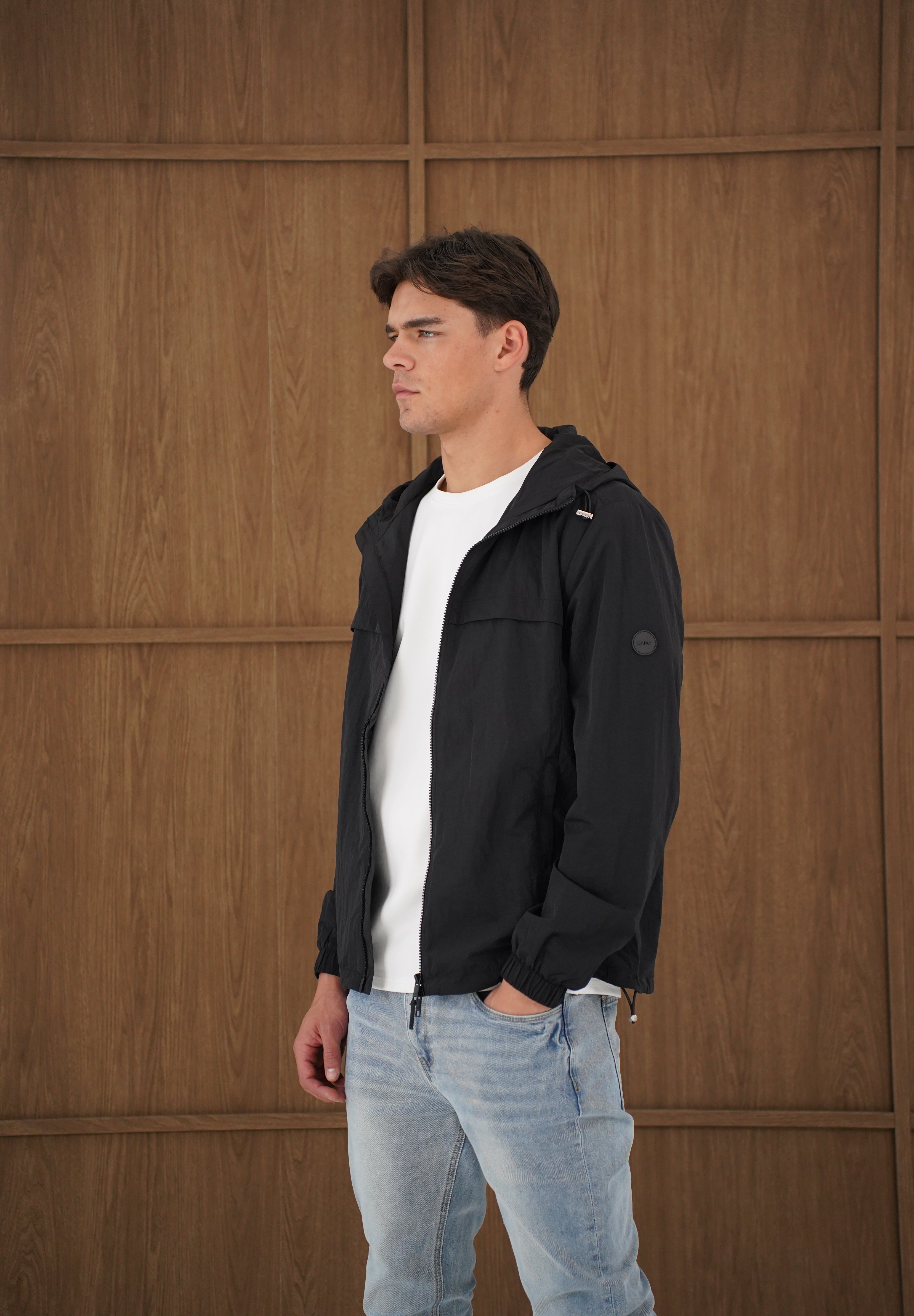 Capo Crinkle Lightweight Jacket - Black