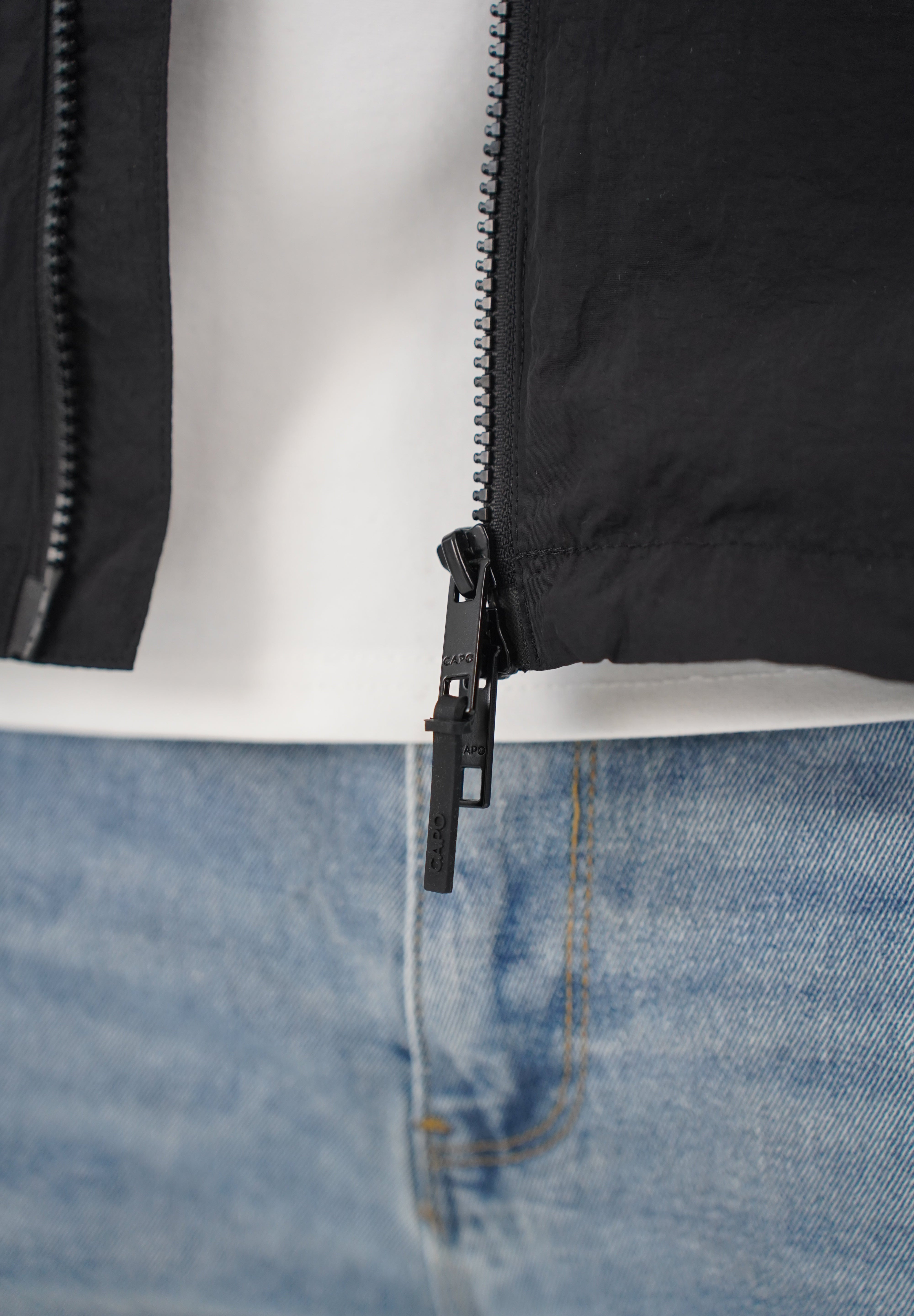 Capo Crinkle Lightweight Jacket - Black