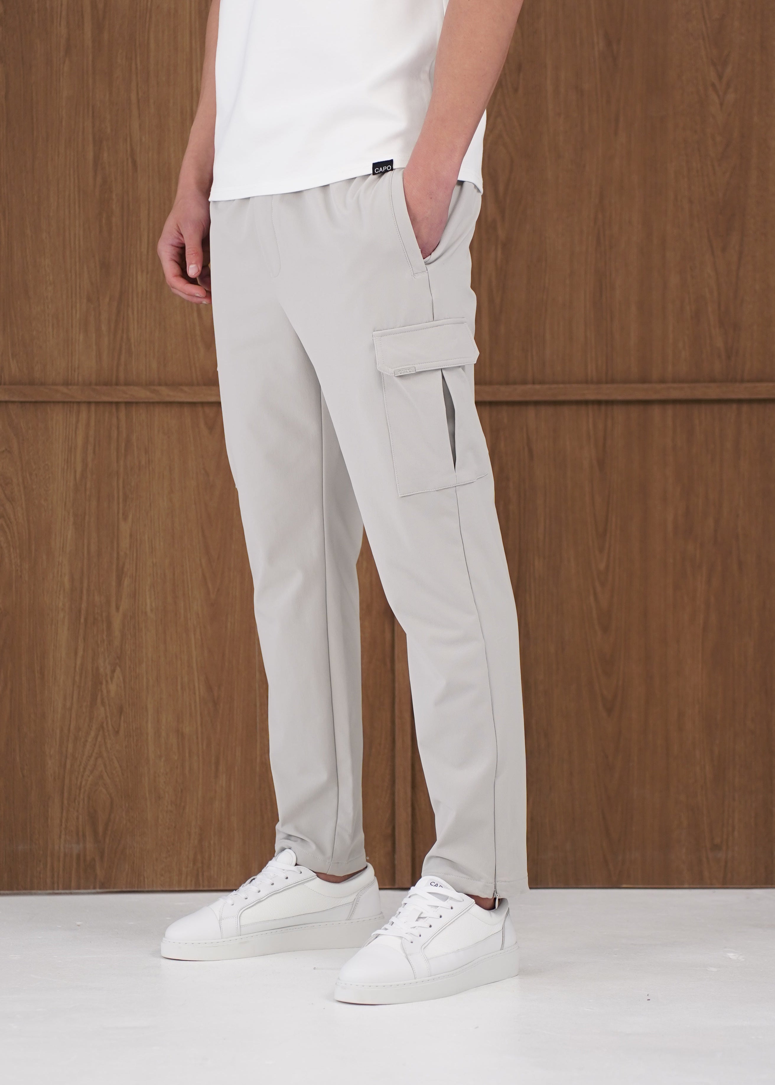 Capo Utility Regular Cargo Pants - Light Grey