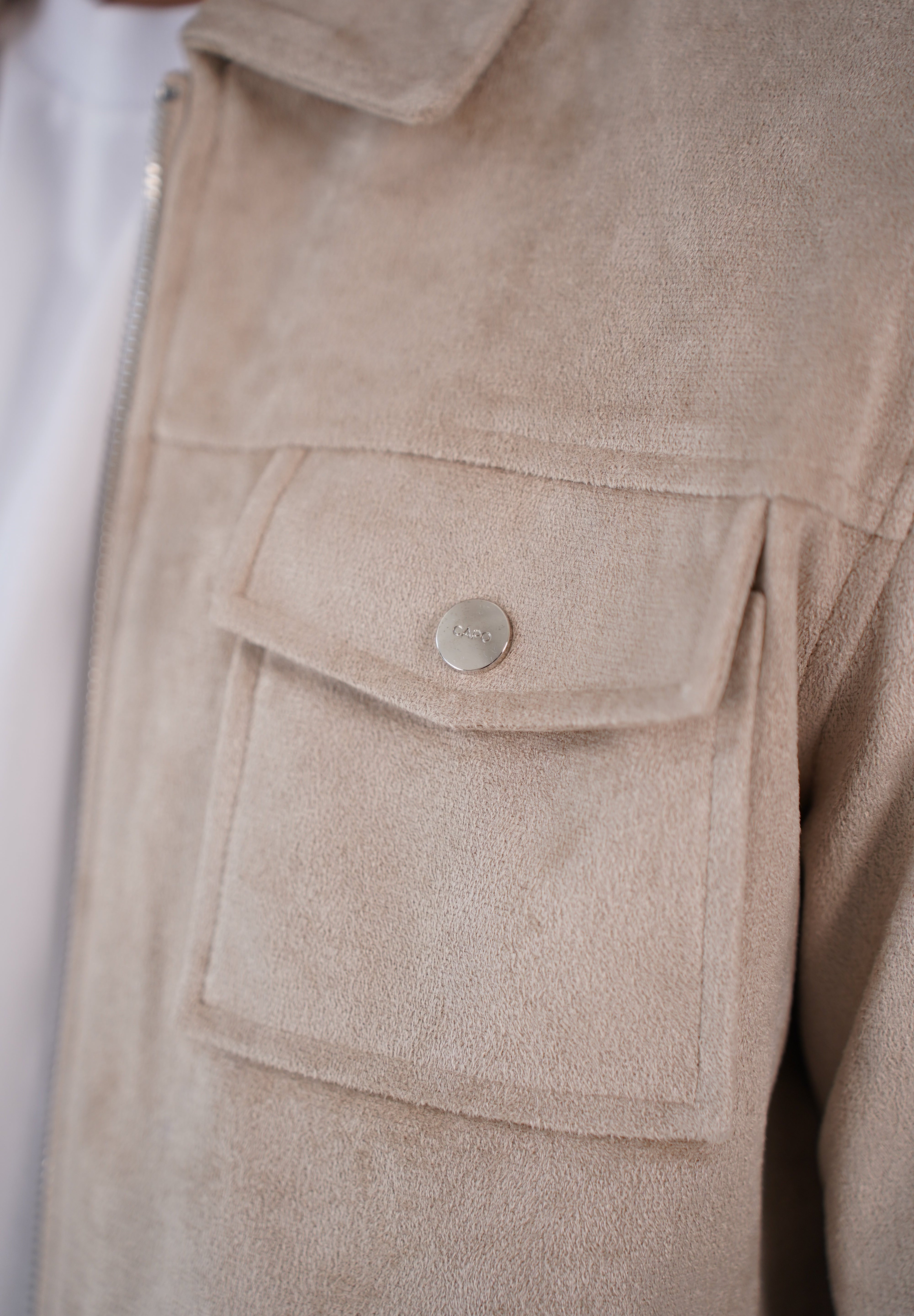 Capo Faux Suede Jacket - Stone