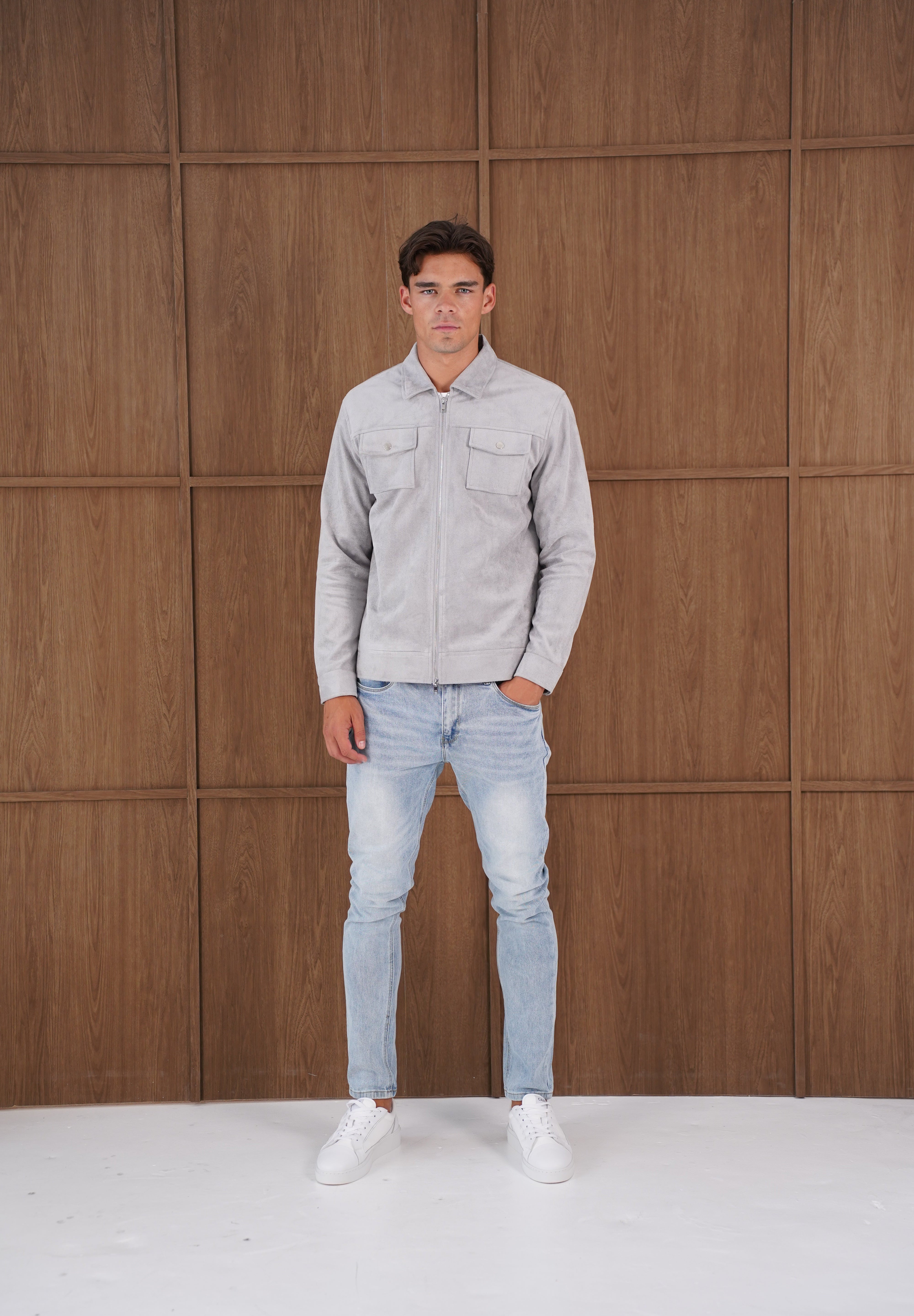 Capo Faux Suede Jacket - Grey