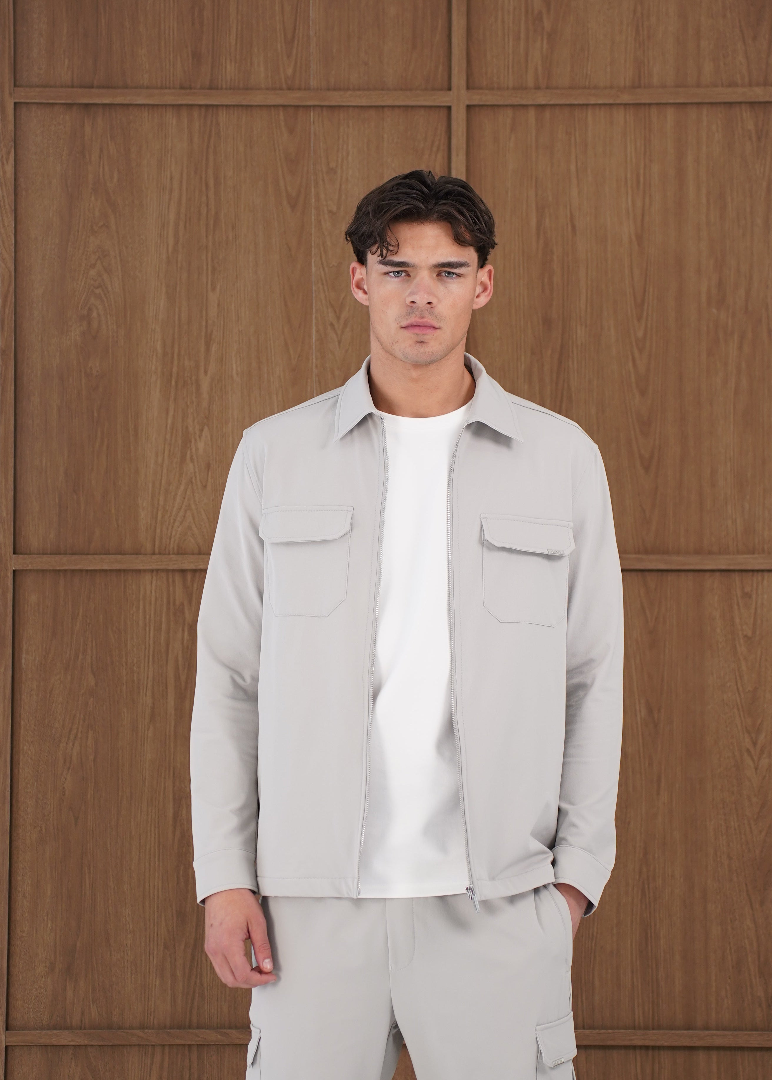 Capo Utility Overshirt - Light Grey