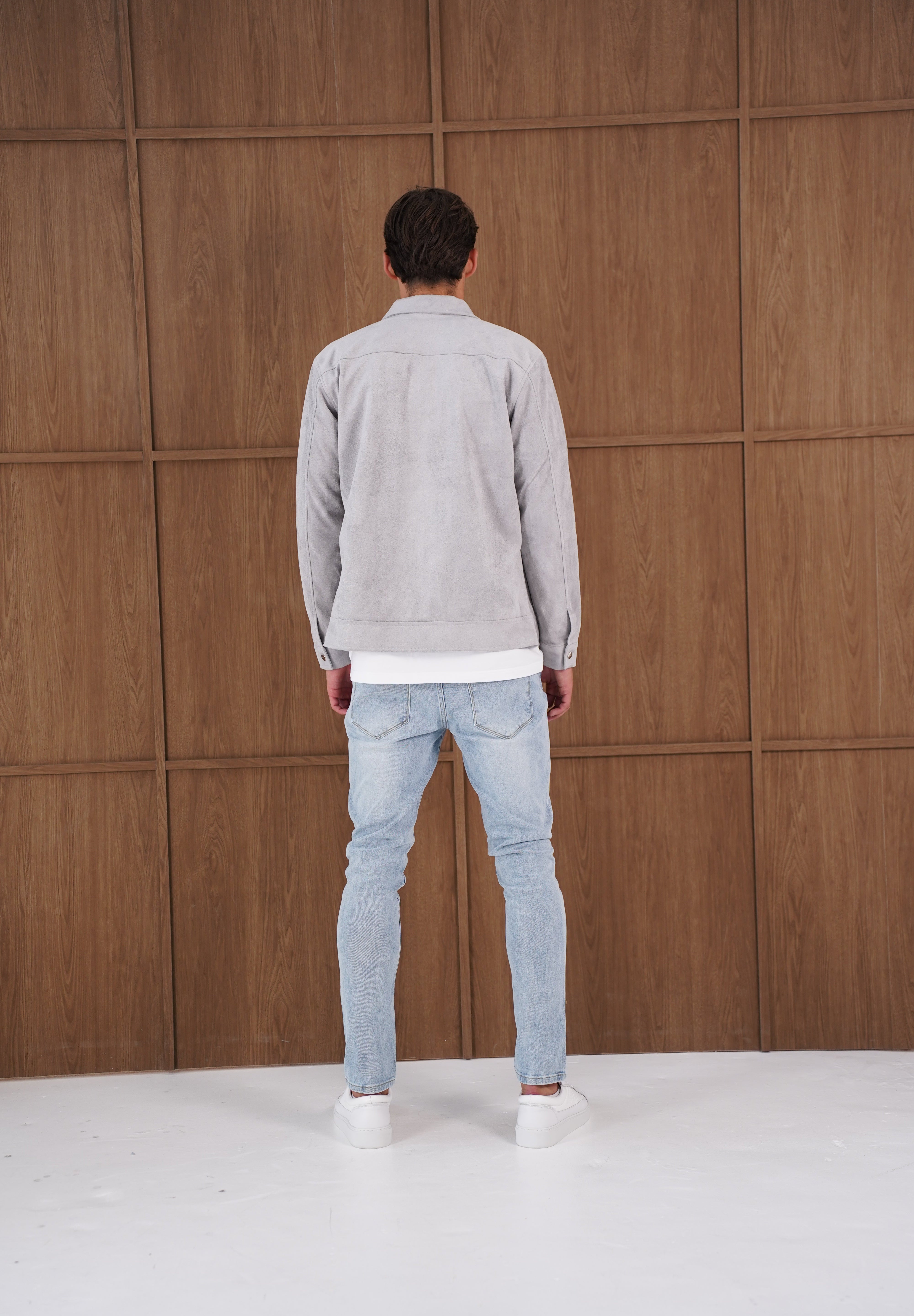Capo Faux Suede Jacket - Grey