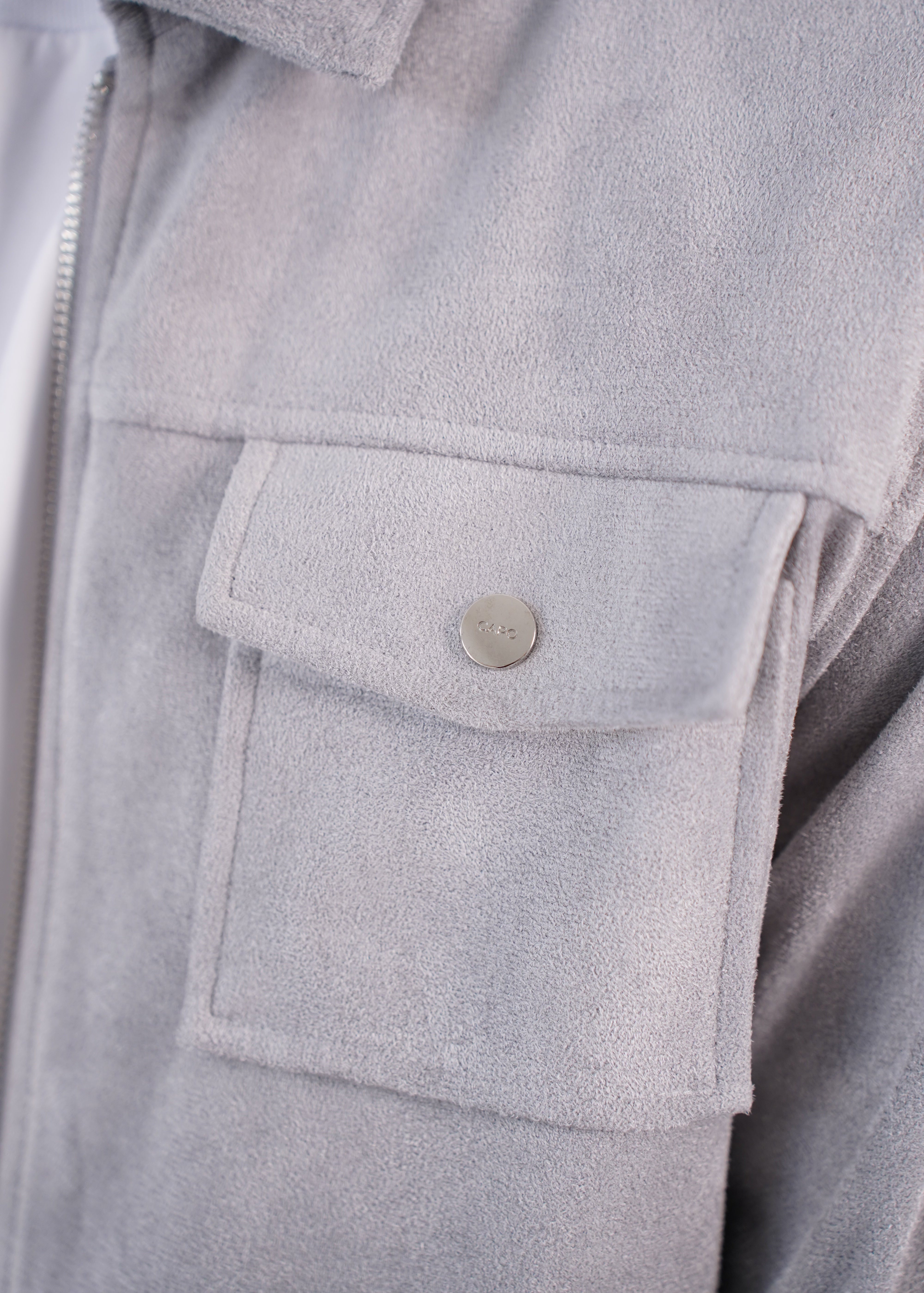 Capo Faux Suede Jacket - Grey