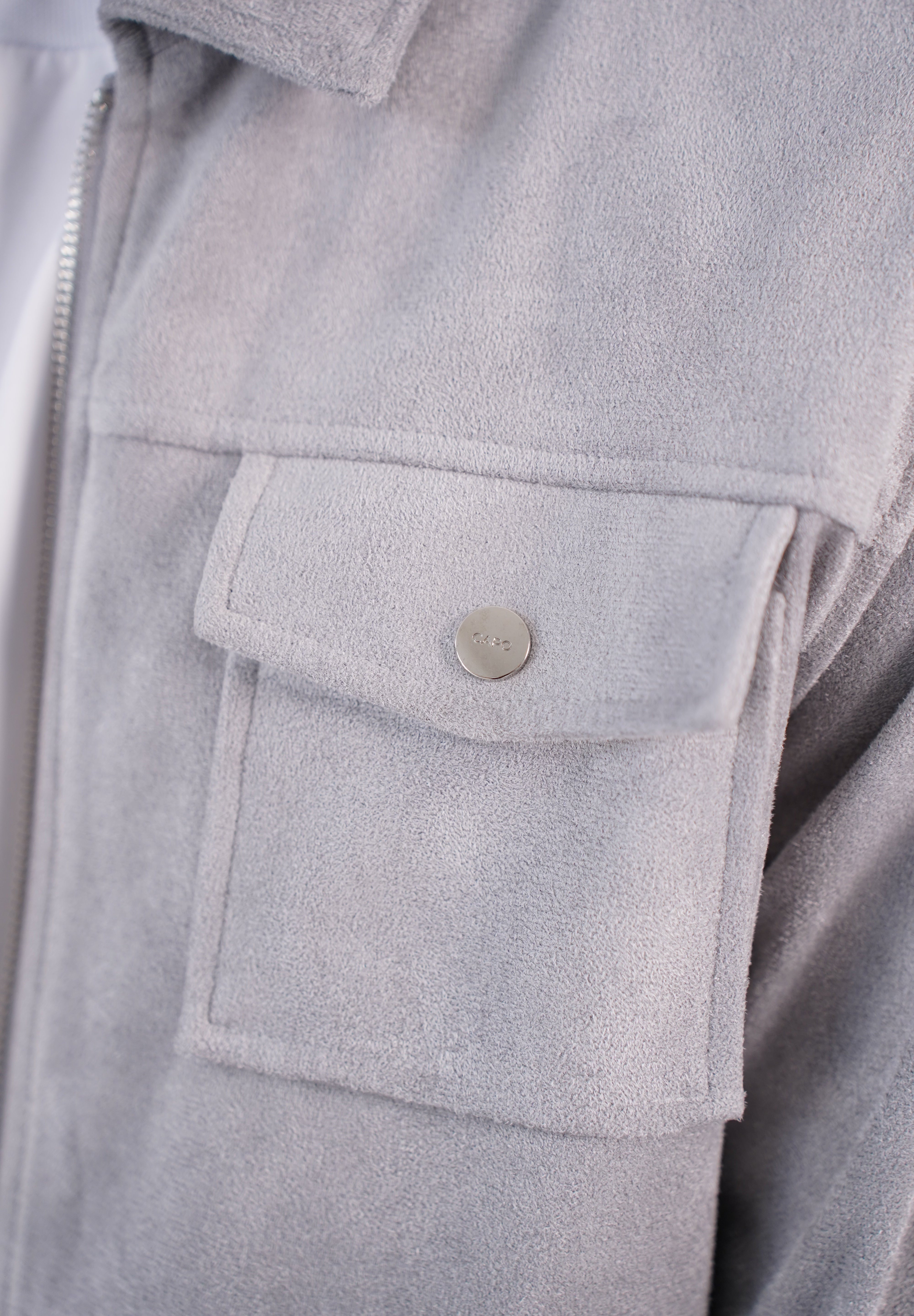 Capo Faux Suede Jacket - Grey