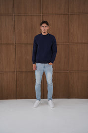 Capo CABLE Knit Jumper - Navy
