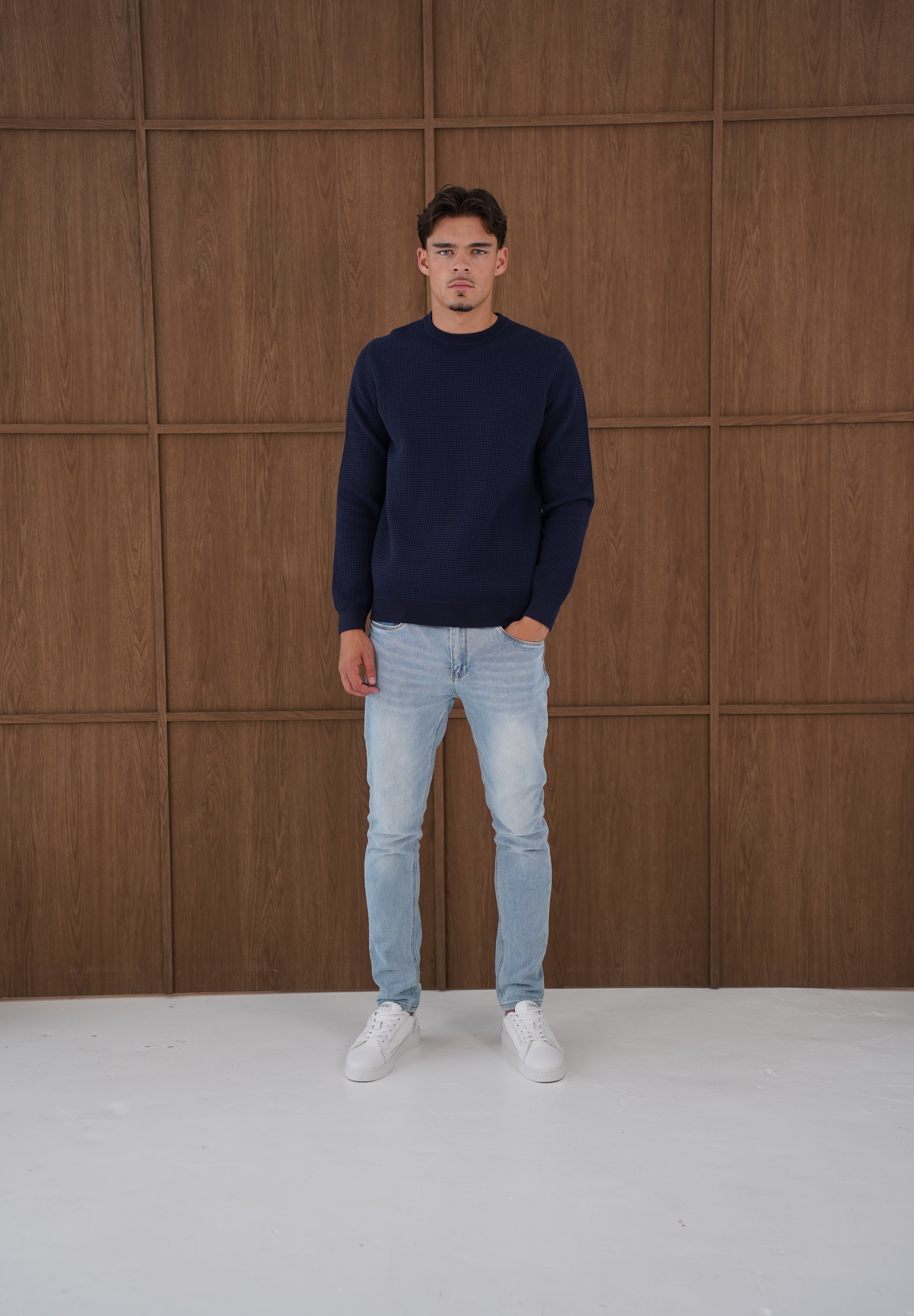 Capo CABLE Knit Jumper - Navy