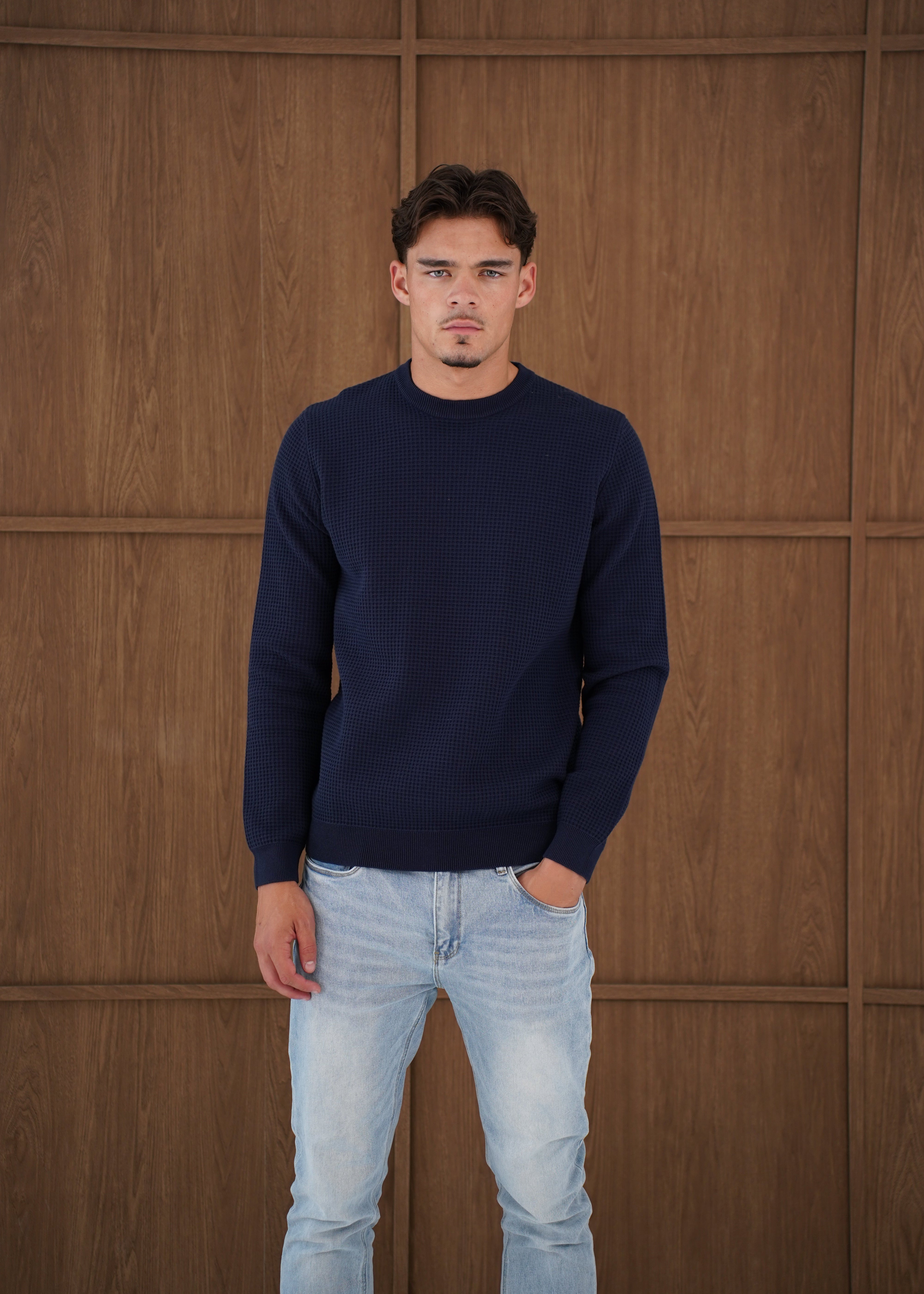 Capo CABLE Knit Jumper - Navy