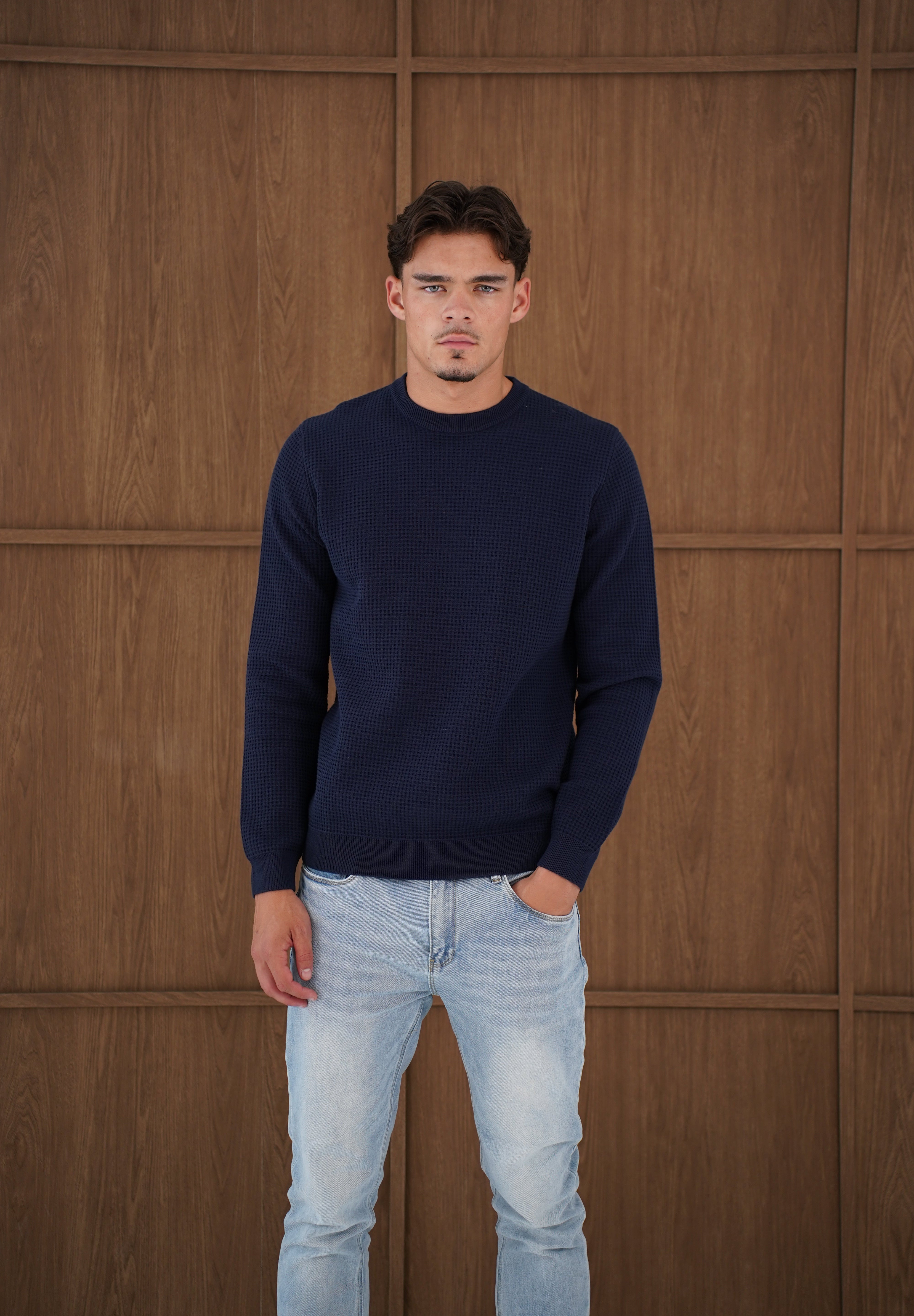 Capo CABLE Knit Jumper - Navy
