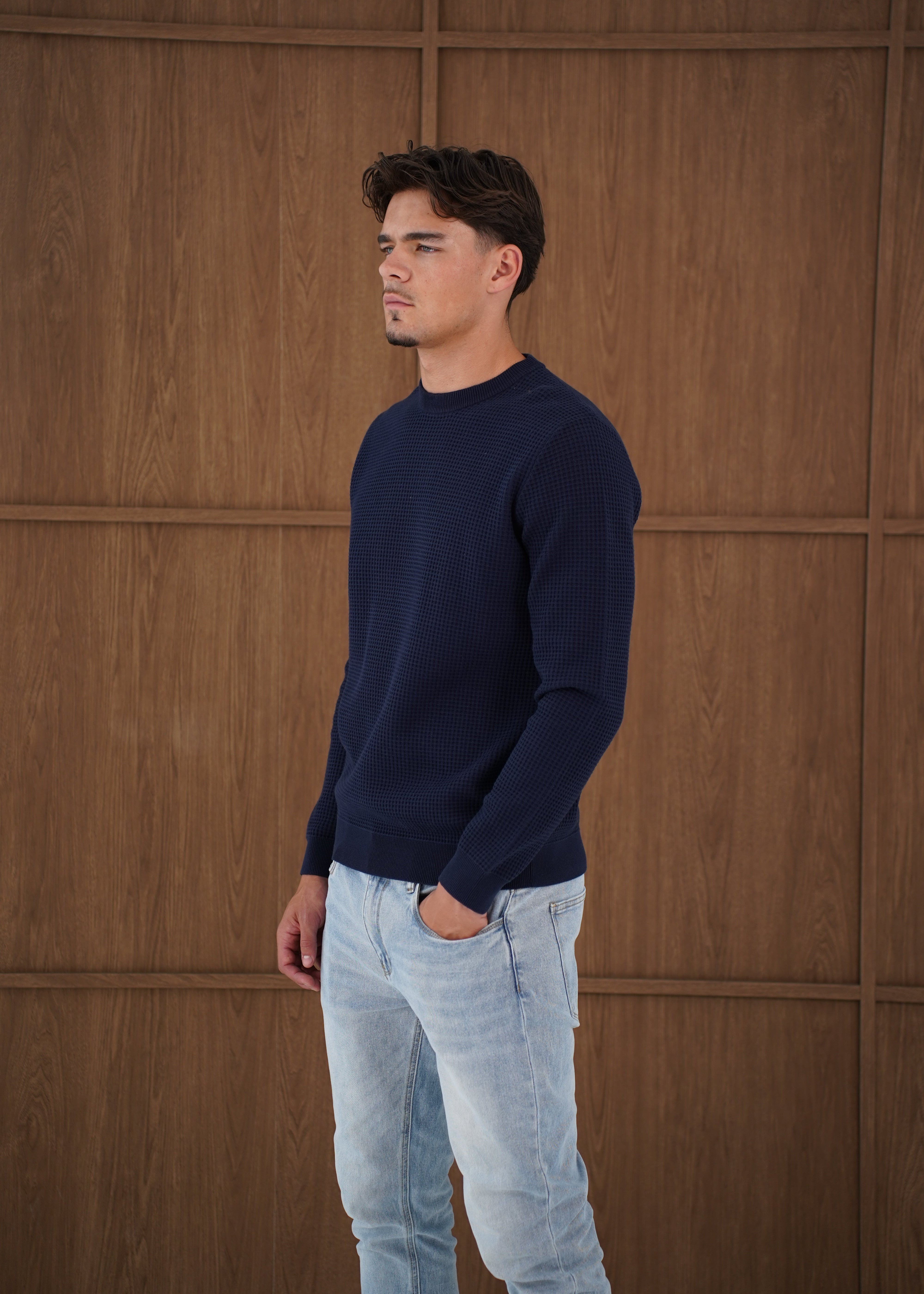 Capo CABLE Knit Jumper - Navy