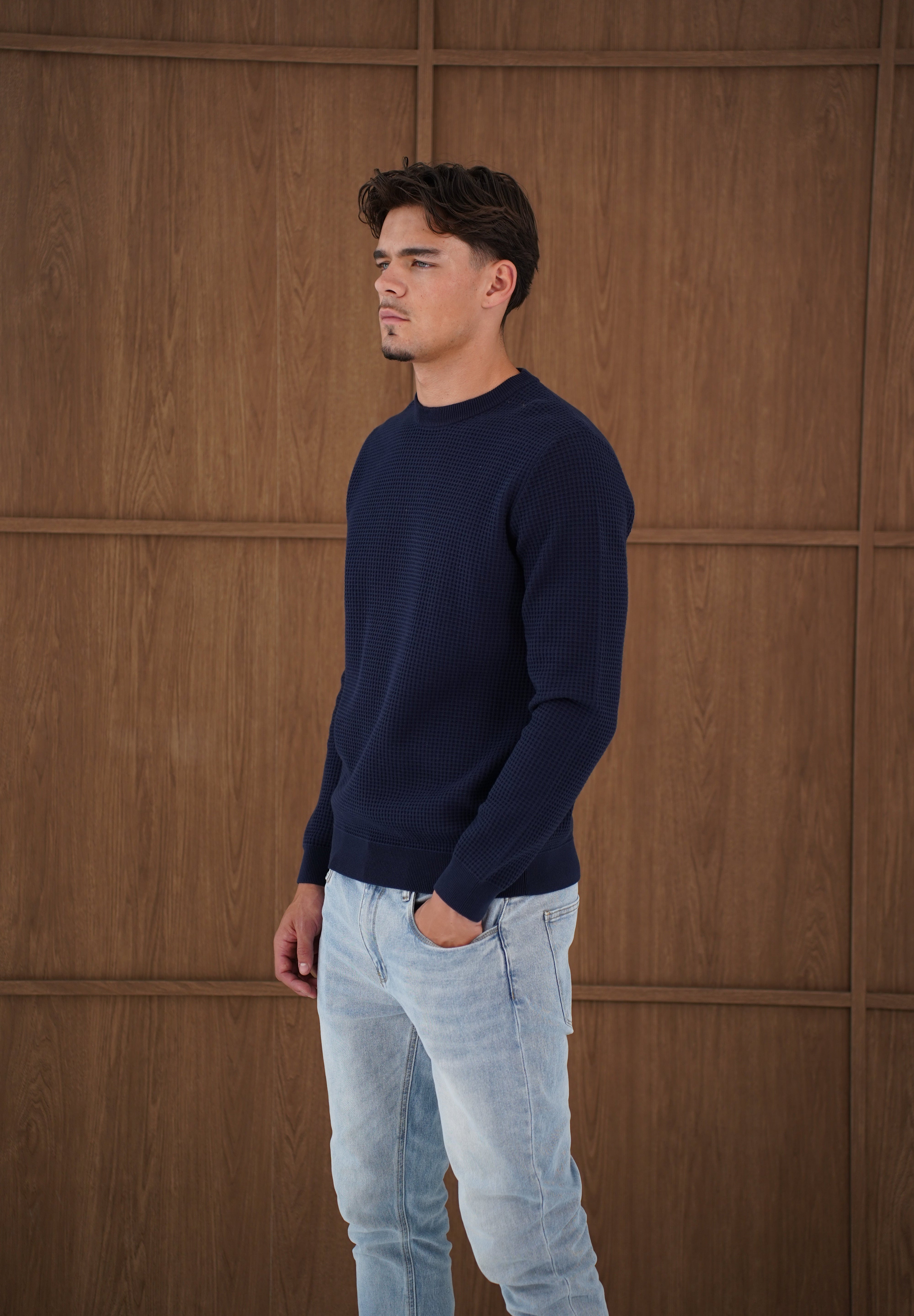 Capo CABLE Knit Jumper - Navy