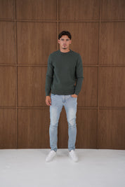 Capo CABLE Knit Jumper - Moss Green