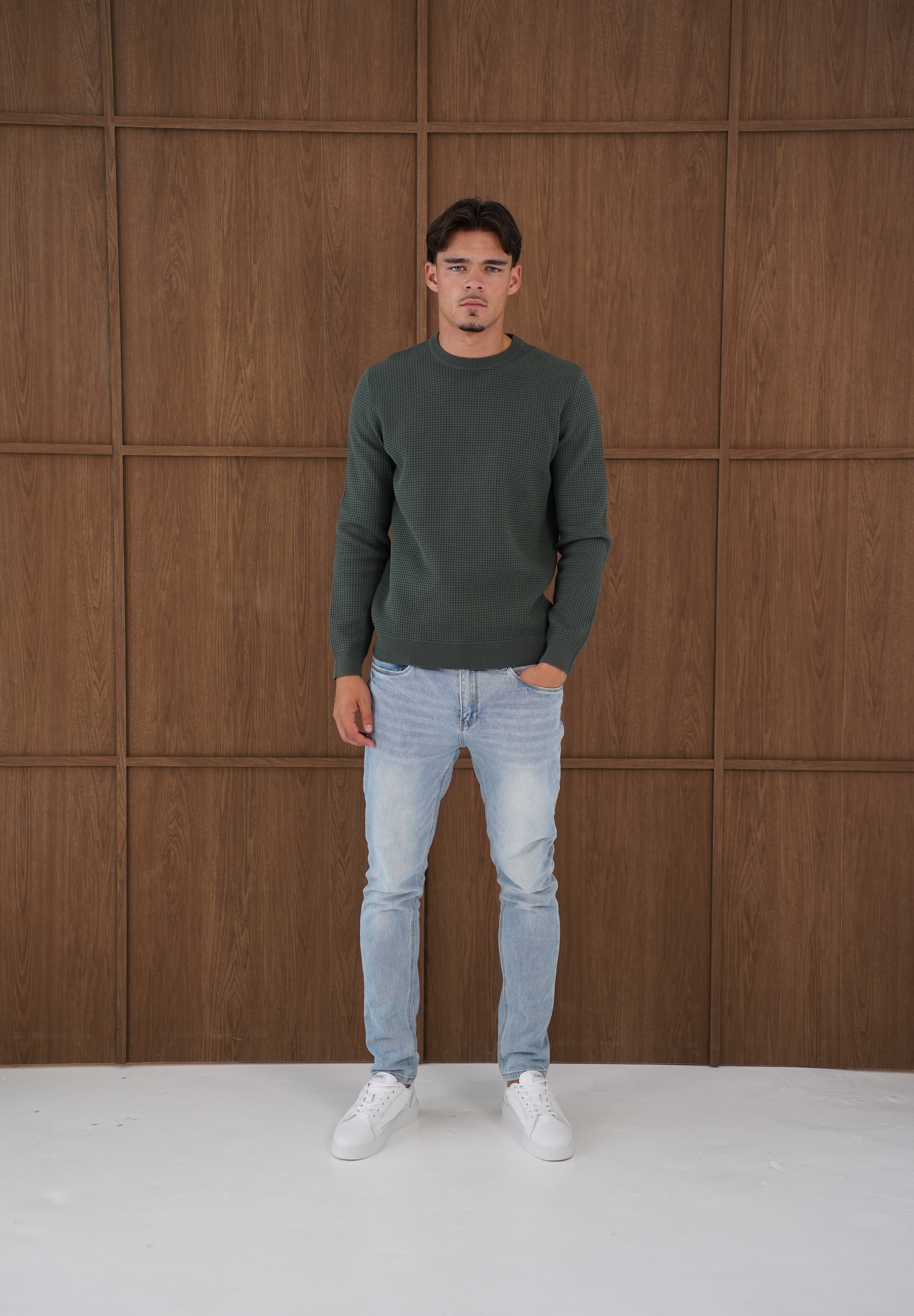 Capo CABLE Knit Jumper - Moss Green