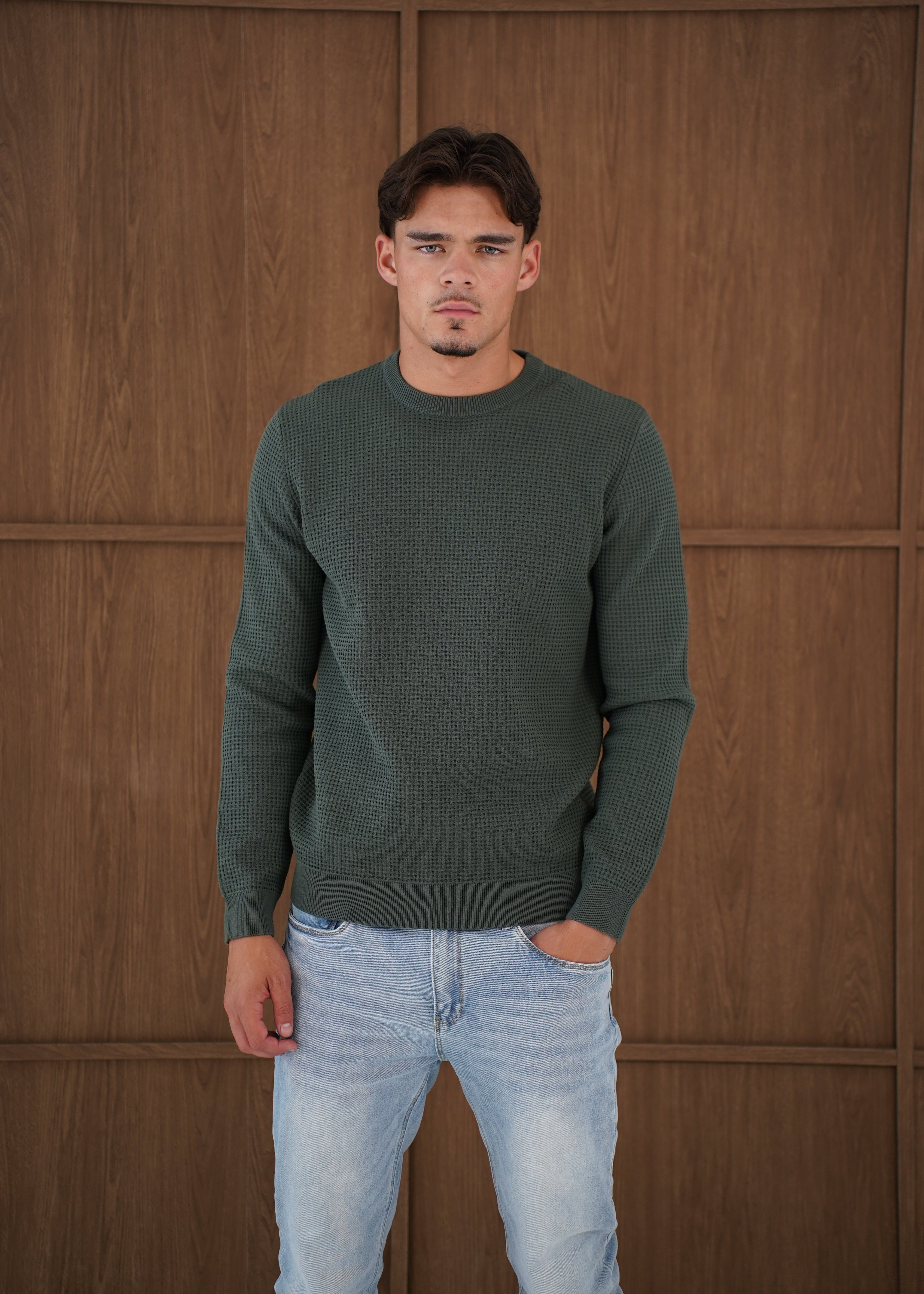Capo CABLE Knit Jumper - Moss Green