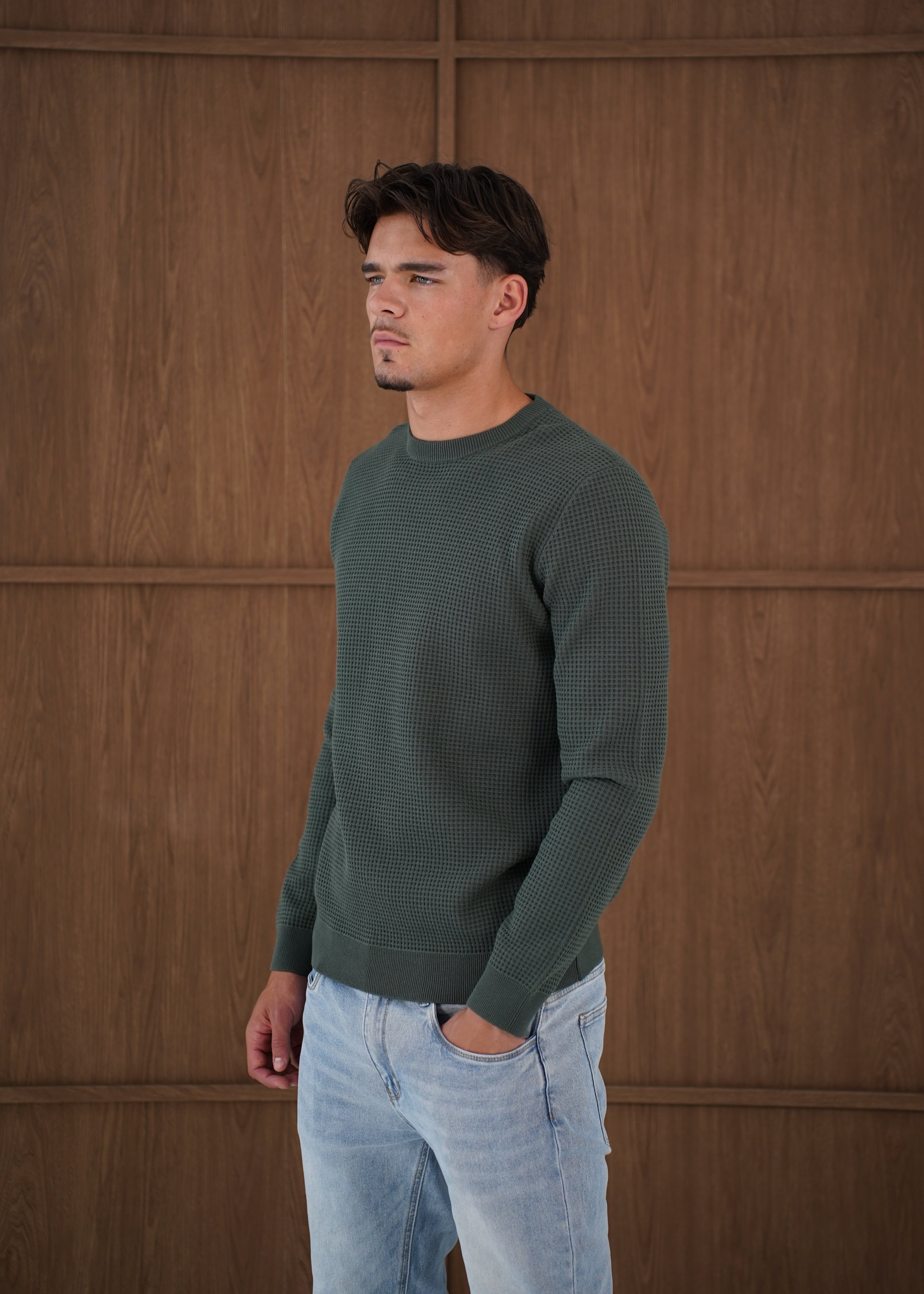 Capo CABLE Knit Jumper - Moss Green