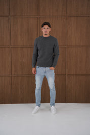 Capo CABLE Knit Jumper - Charcoal