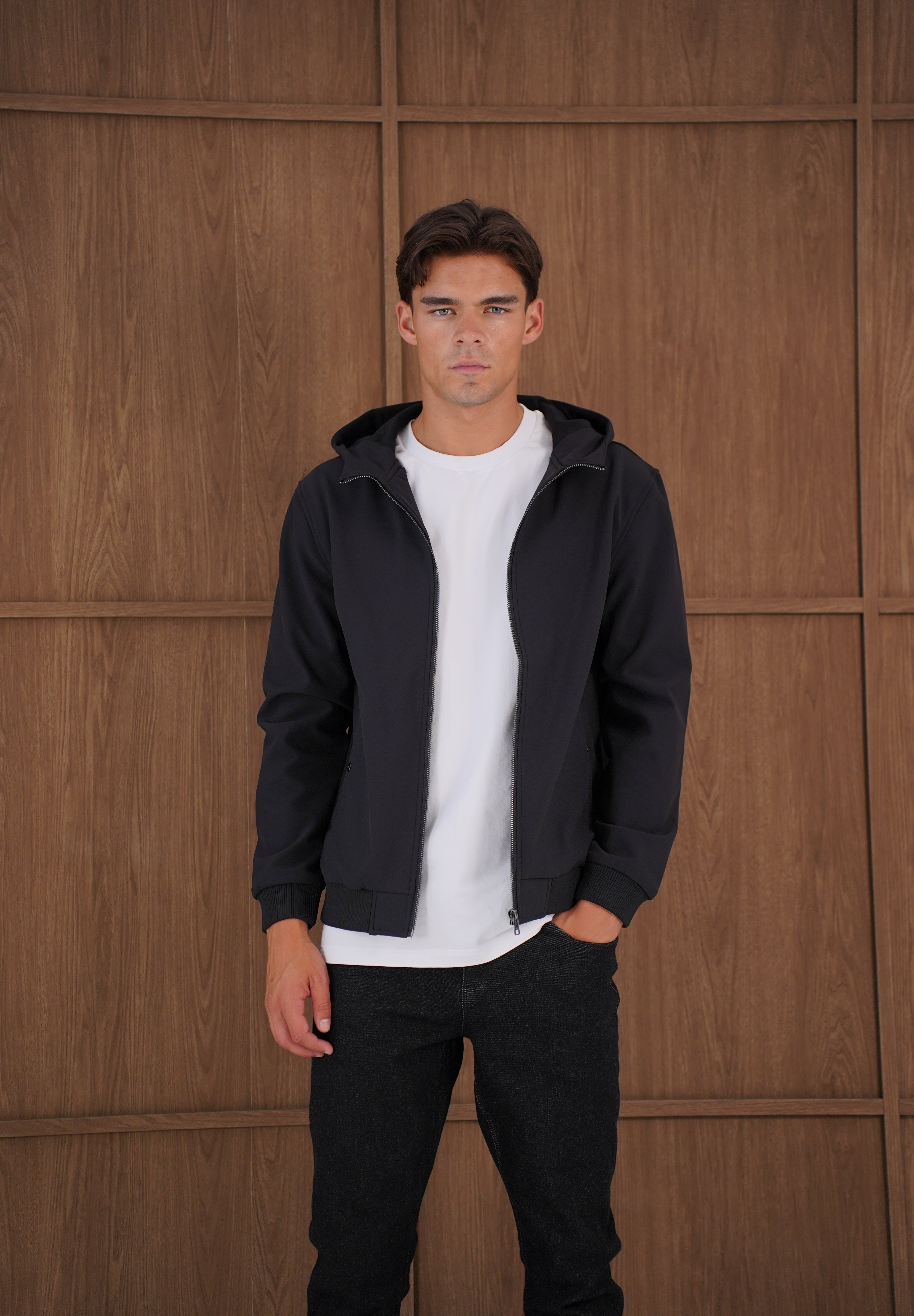 Capo Soft Shell Hood Jacket - Black