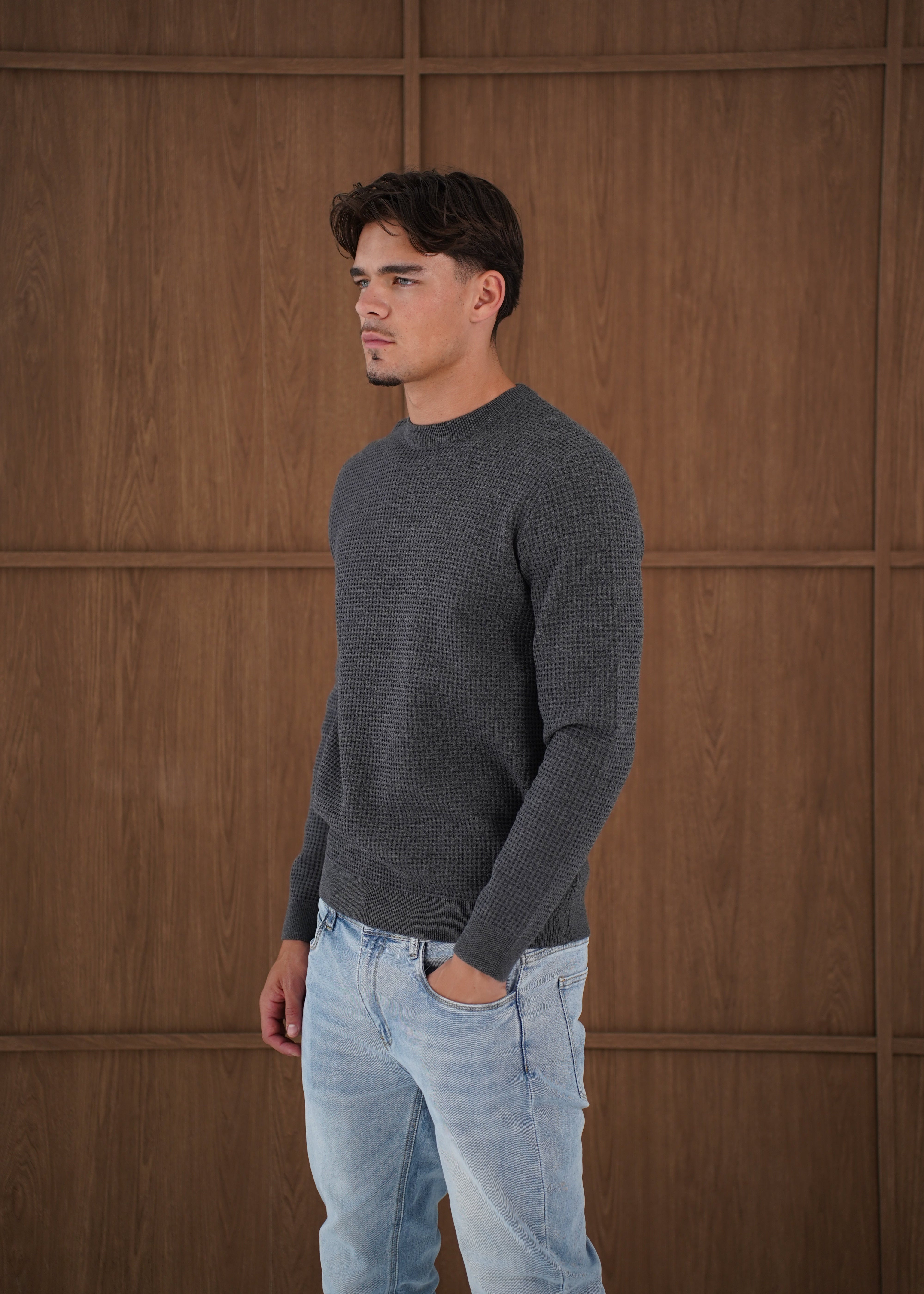 Capo CABLE Knit Jumper - Charcoal