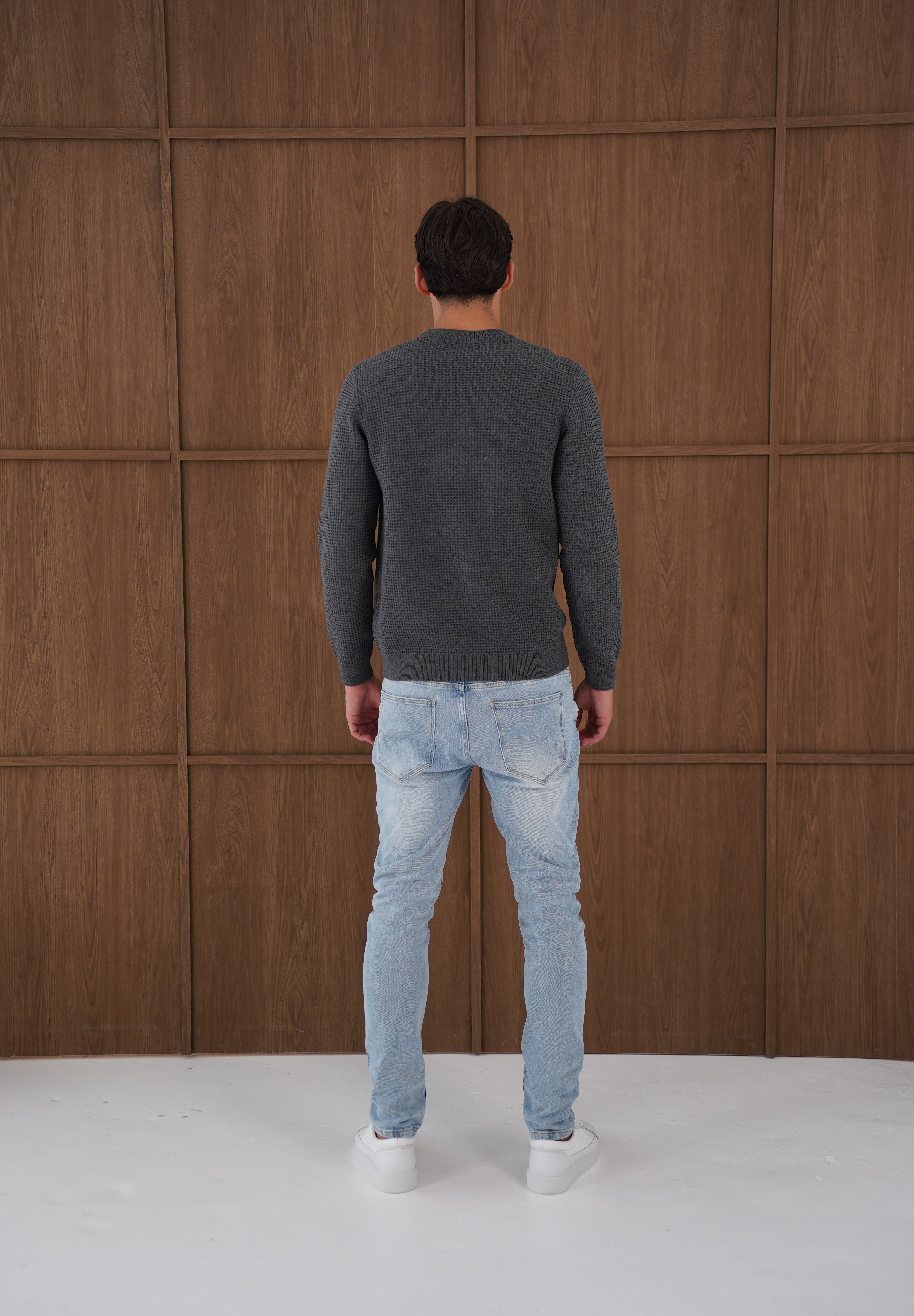 Capo CABLE Knit Jumper - Charcoal