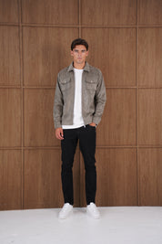 Capo Faux Suede Jacket - Olive