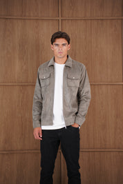 Capo Faux Suede Jacket - Olive