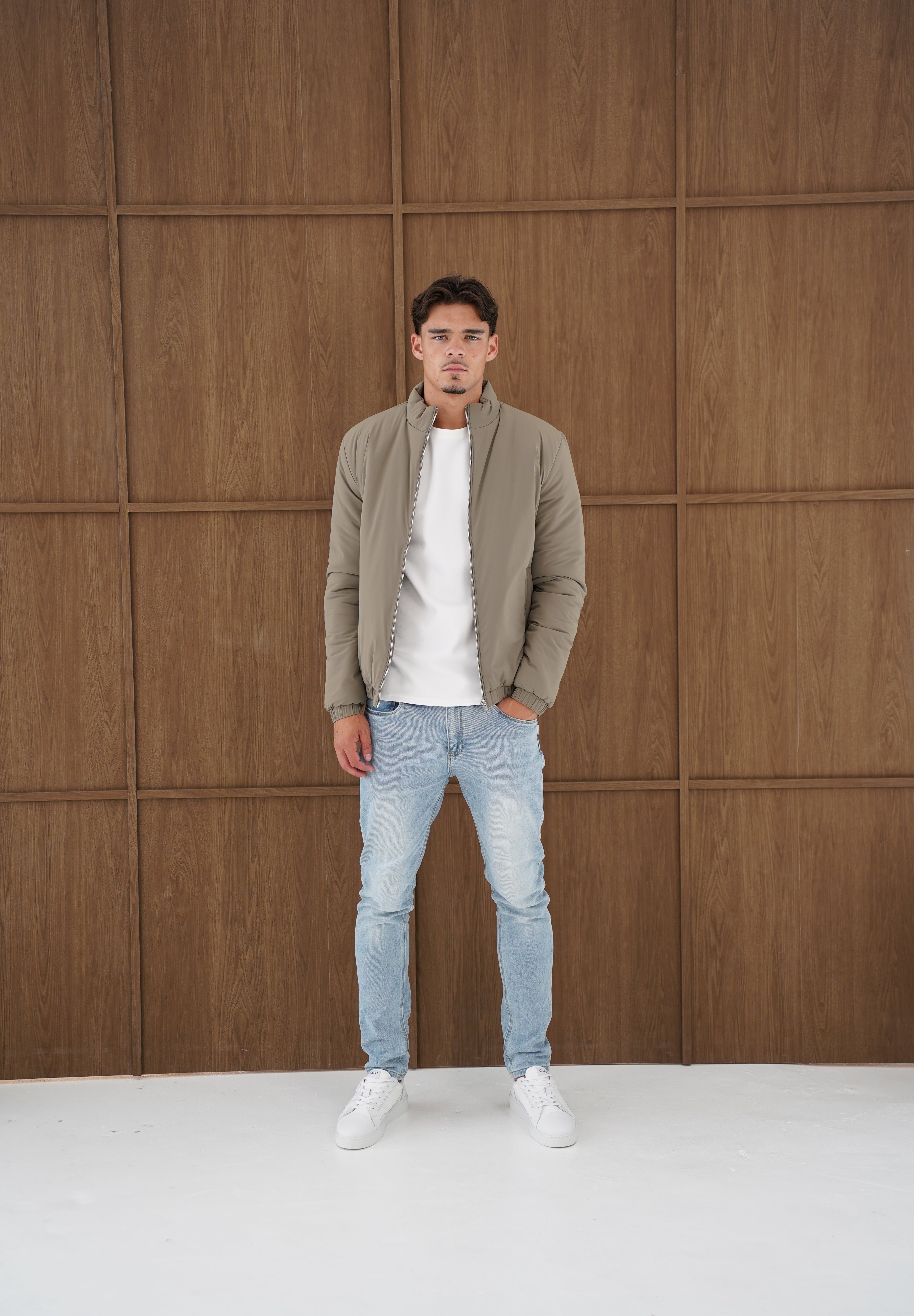 Capo Padded Bomber Jacket - Olive