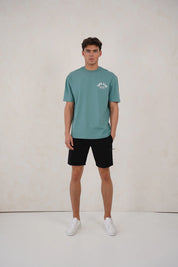 Capo Club Script T-Shirt - Oil Blue/White