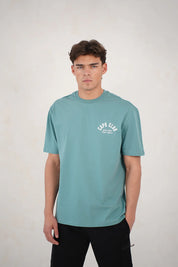 Capo Club Script T-Shirt - Oil Blue/White