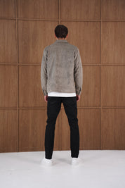 Capo Faux Suede Jacket - Olive