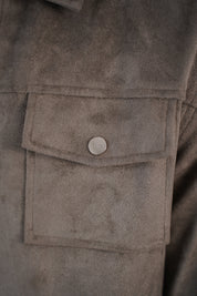 Capo Faux Suede Jacket - Olive