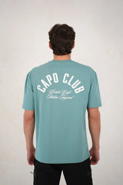 Capo Club Script T-Shirt - Oil Blue/White