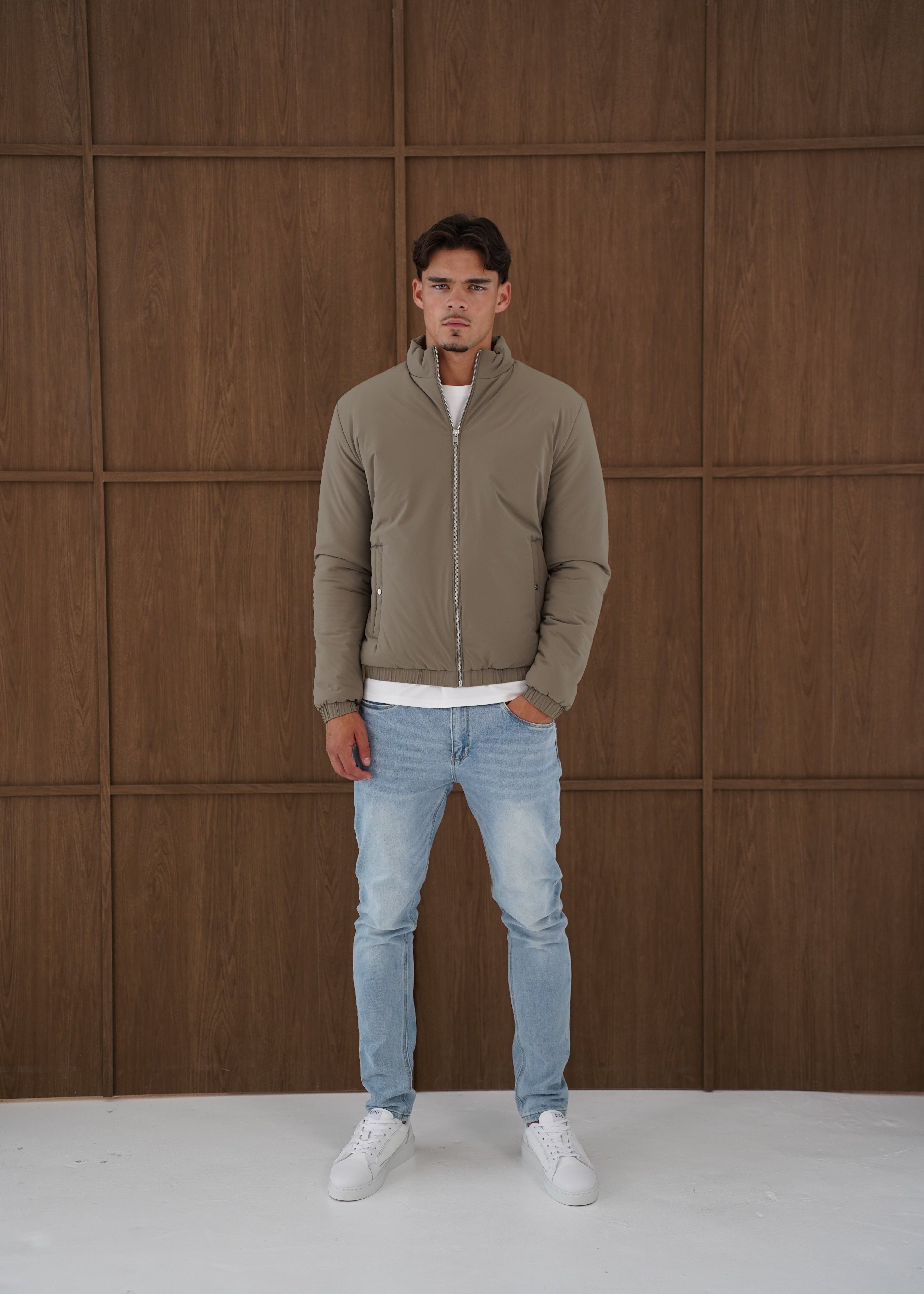 Capo Padded Bomber Jacket - Olive