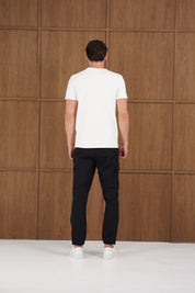 Capo Smart Cuffed Cargo Pants - Black