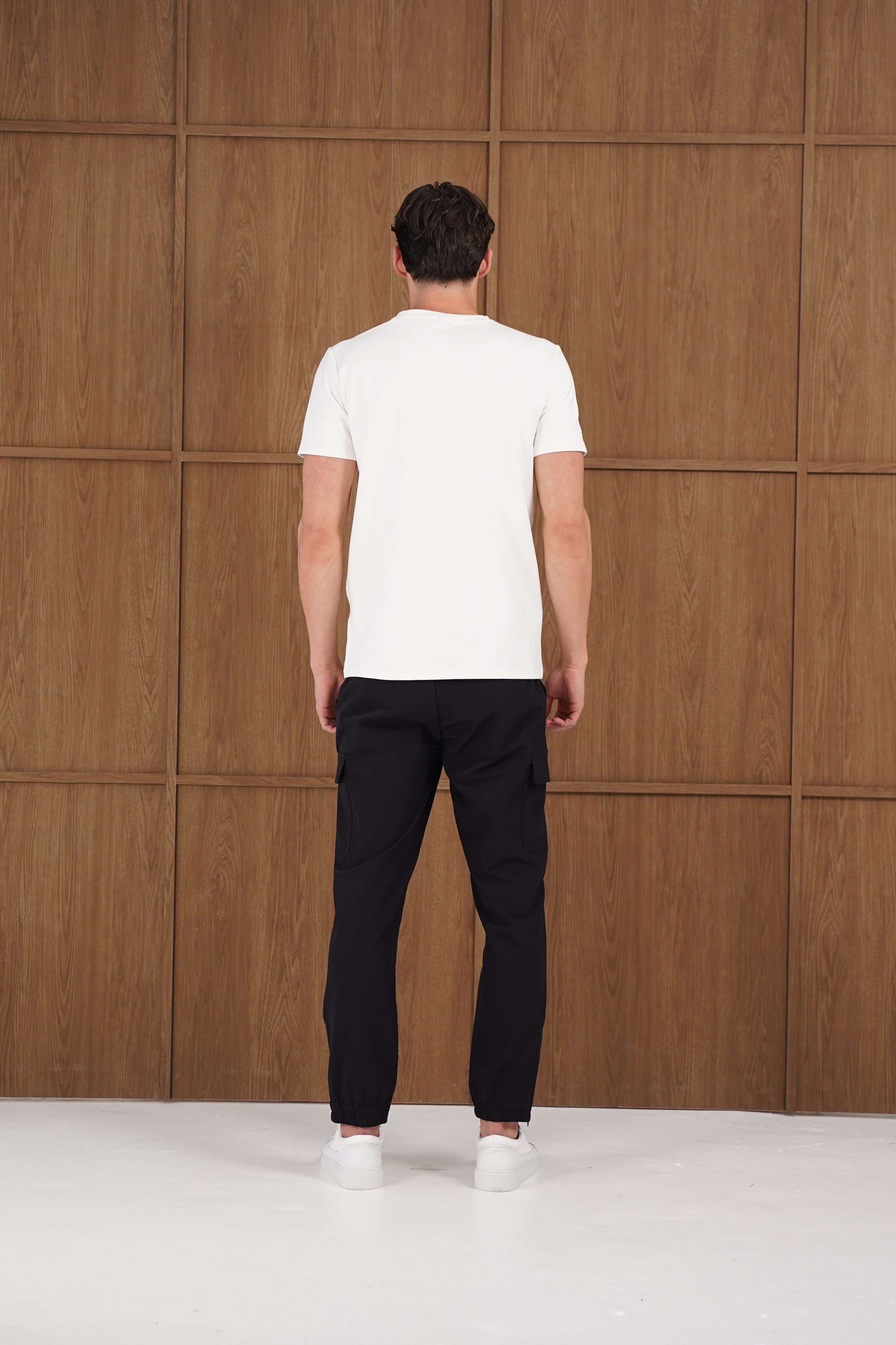 Capo Smart Cuffed Cargo Pants - Black