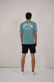 Capo Club Script T-Shirt - Oil Blue/White