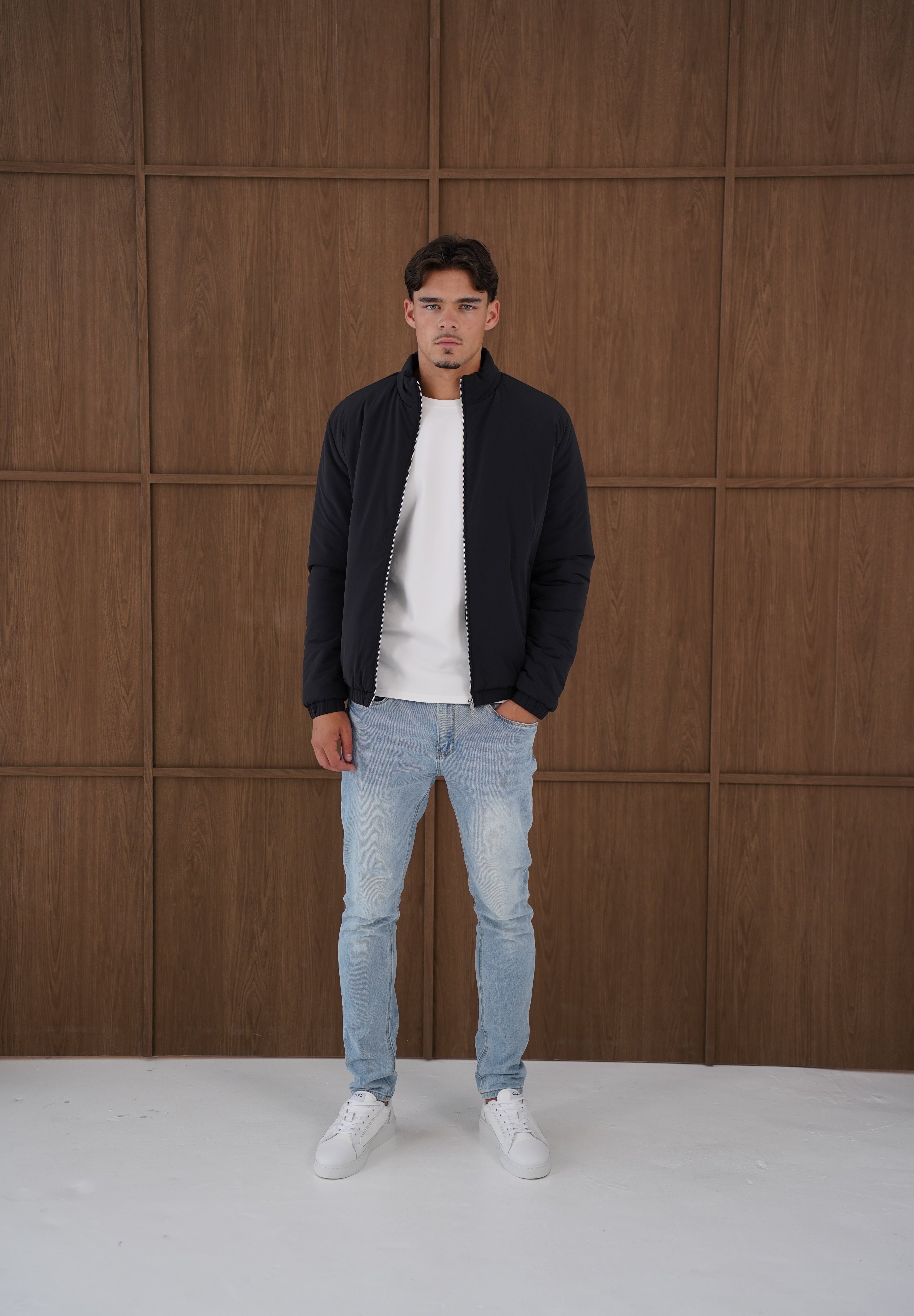 Capo Padded Bomber Jacket - Black