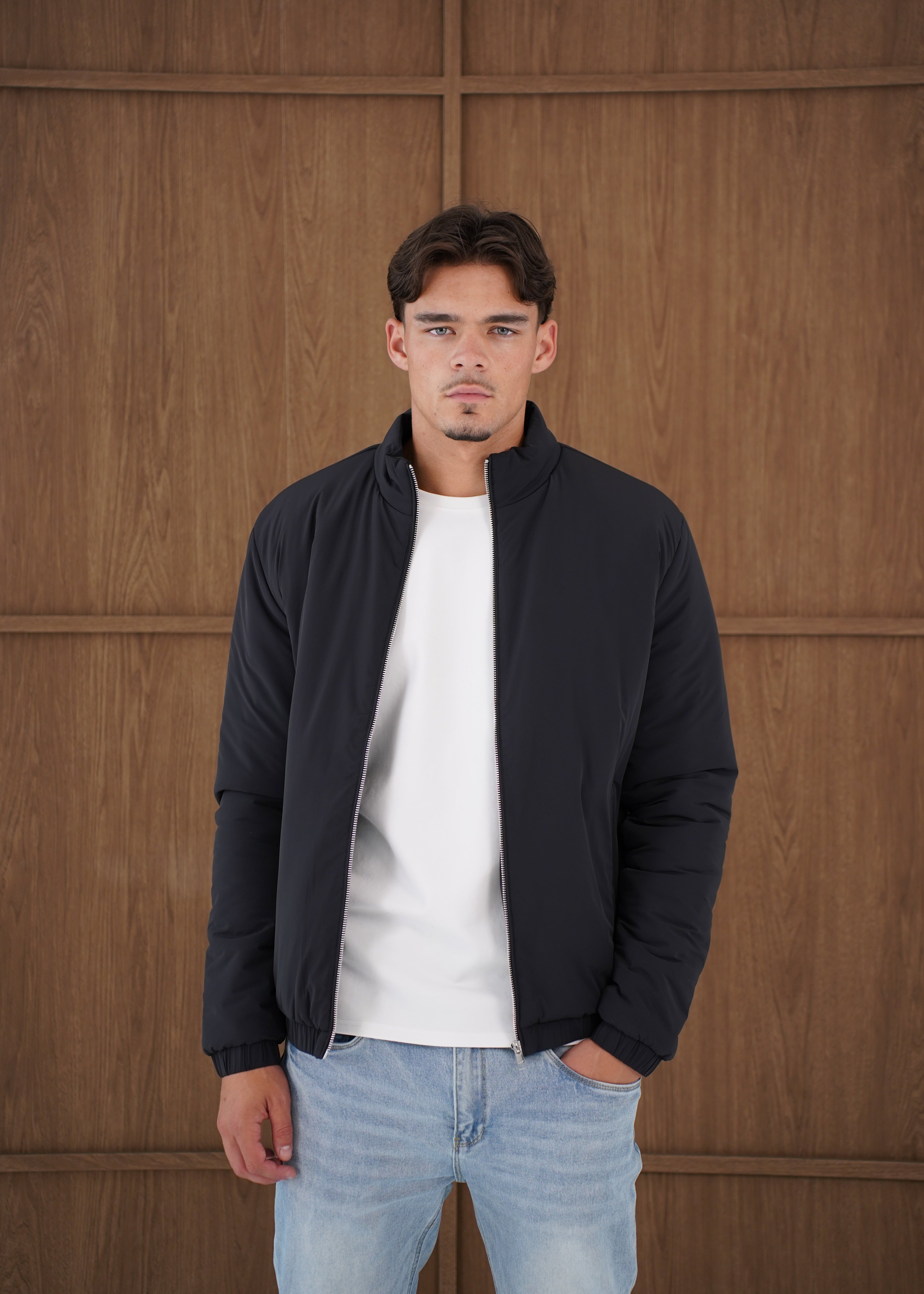 Capo Padded Bomber Jacket - Black
