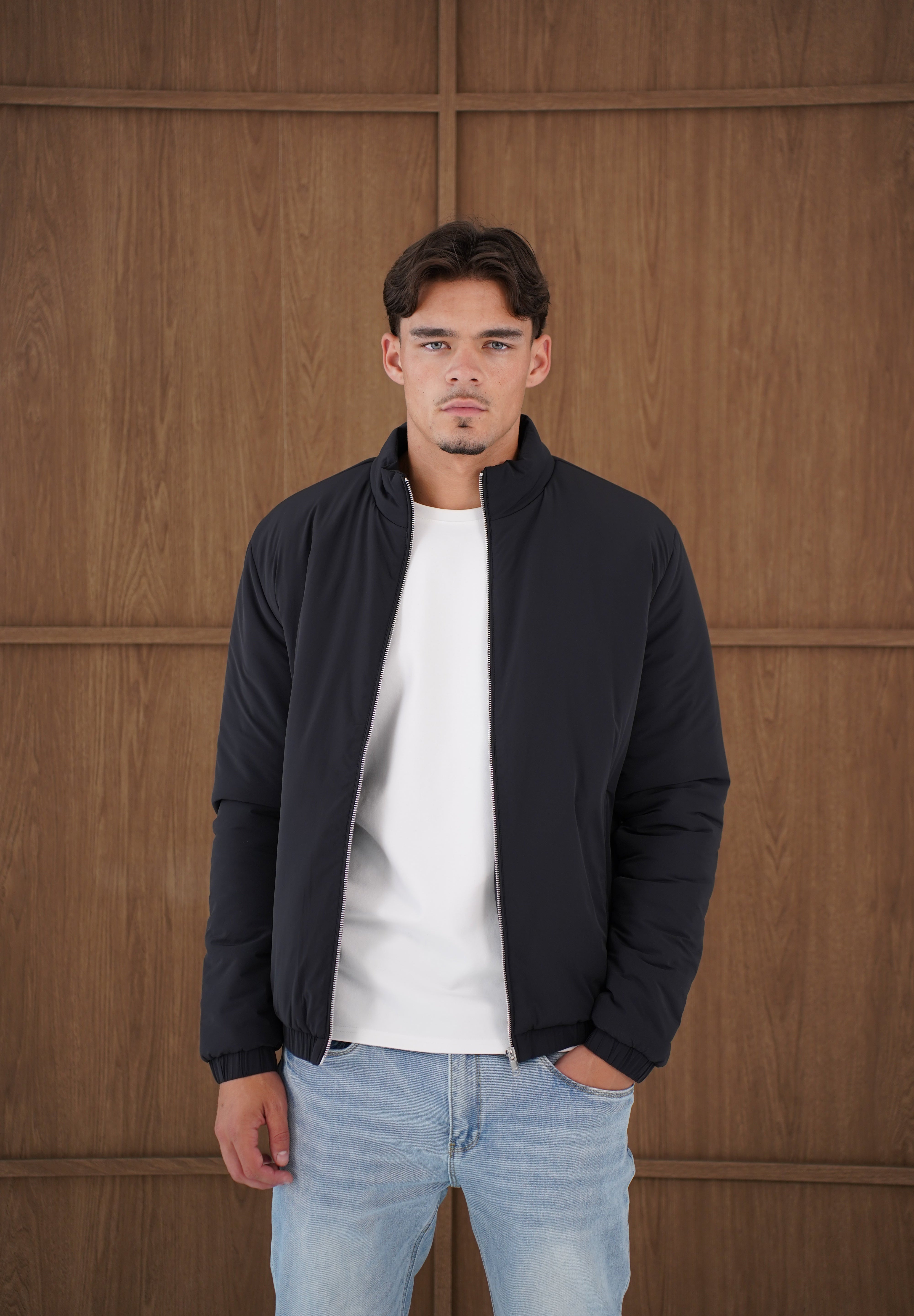 Capo Padded Bomber Jacket - Black