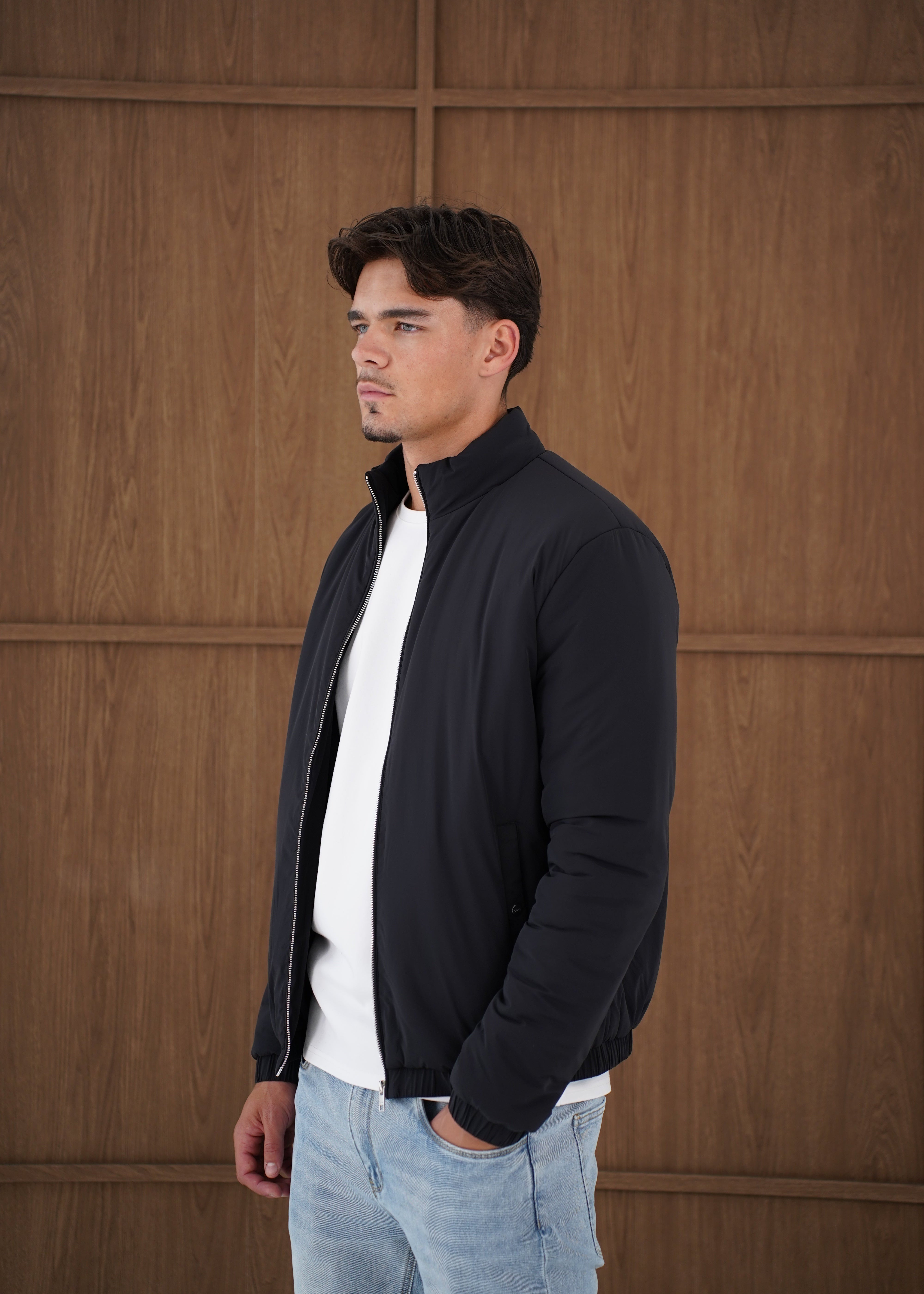 Capo Padded Bomber Jacket - Black
