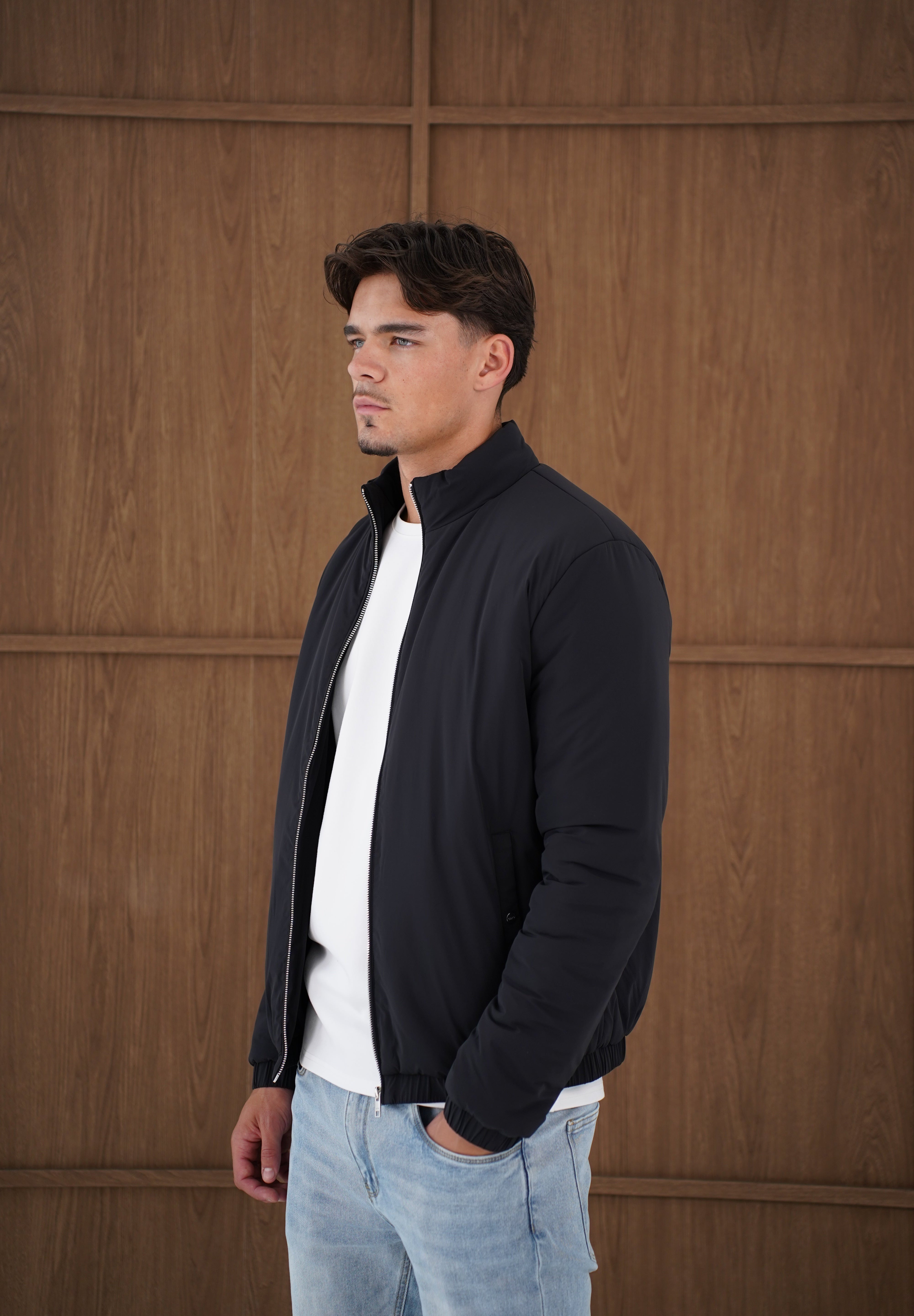 Capo Padded Bomber Jacket - Black