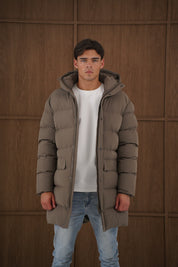Capo Mid-Length Puffer Coat - Brown