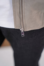 Capo Faux Suede Bomber Jacket - Olive