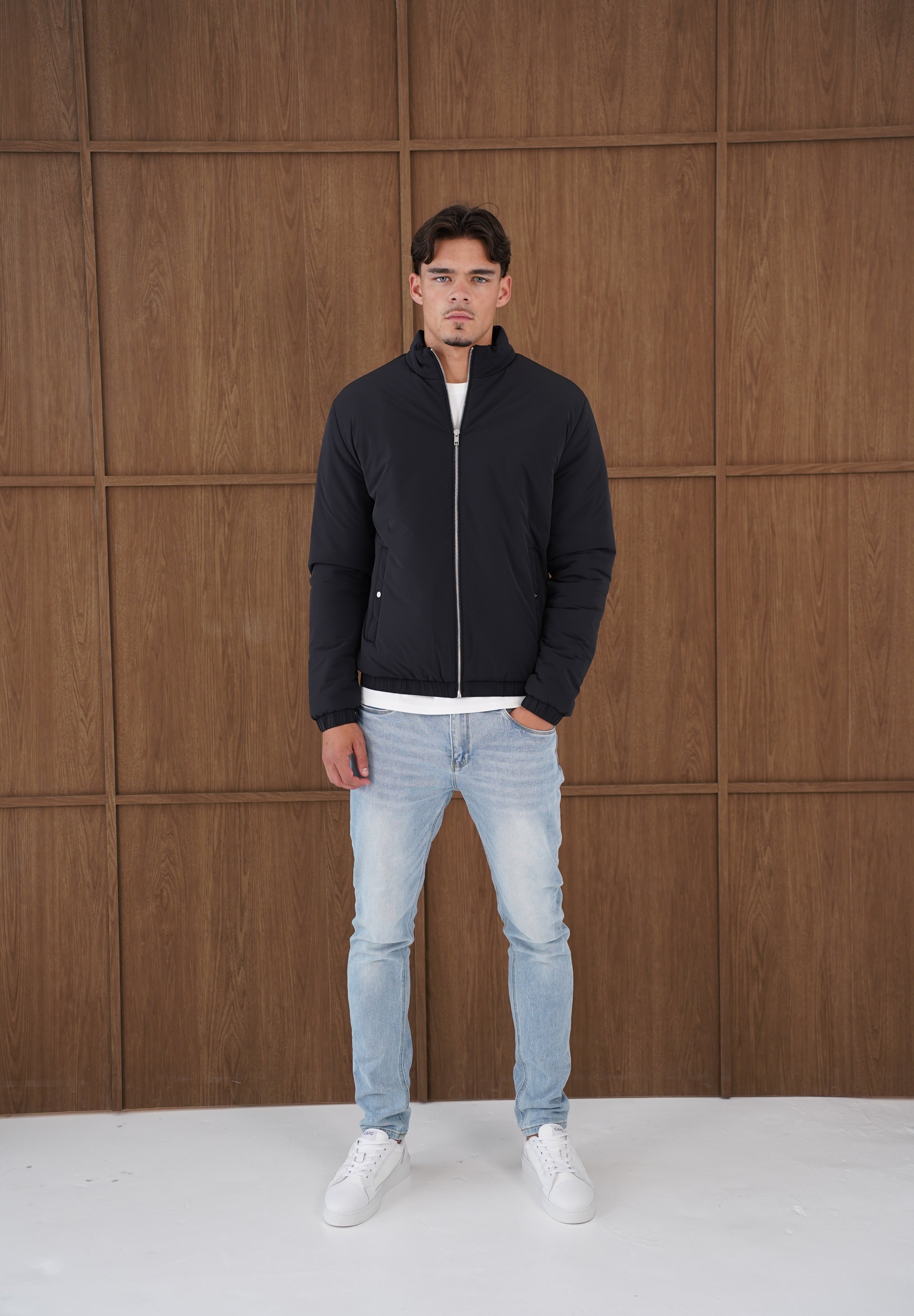 Capo Padded Bomber Jacket - Black