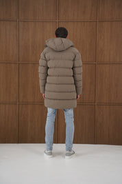 Capo Mid-Length Puffer Coat - Brown